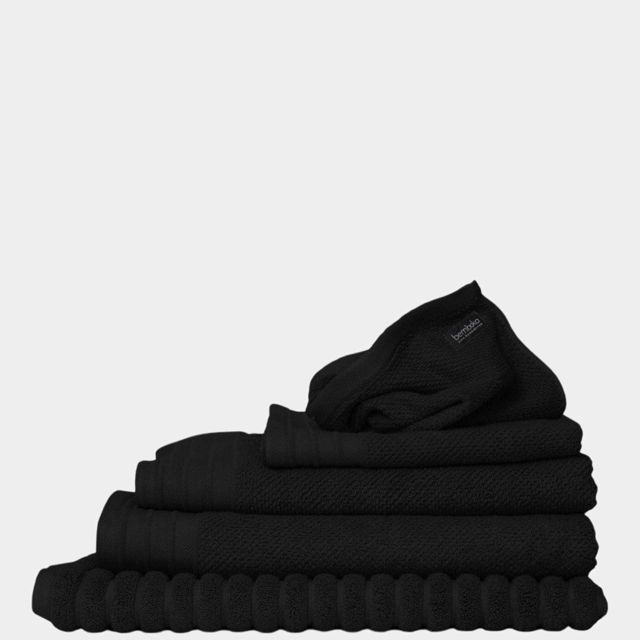 Bemboka Pure Cotton Bath Towel - Jacquard Black