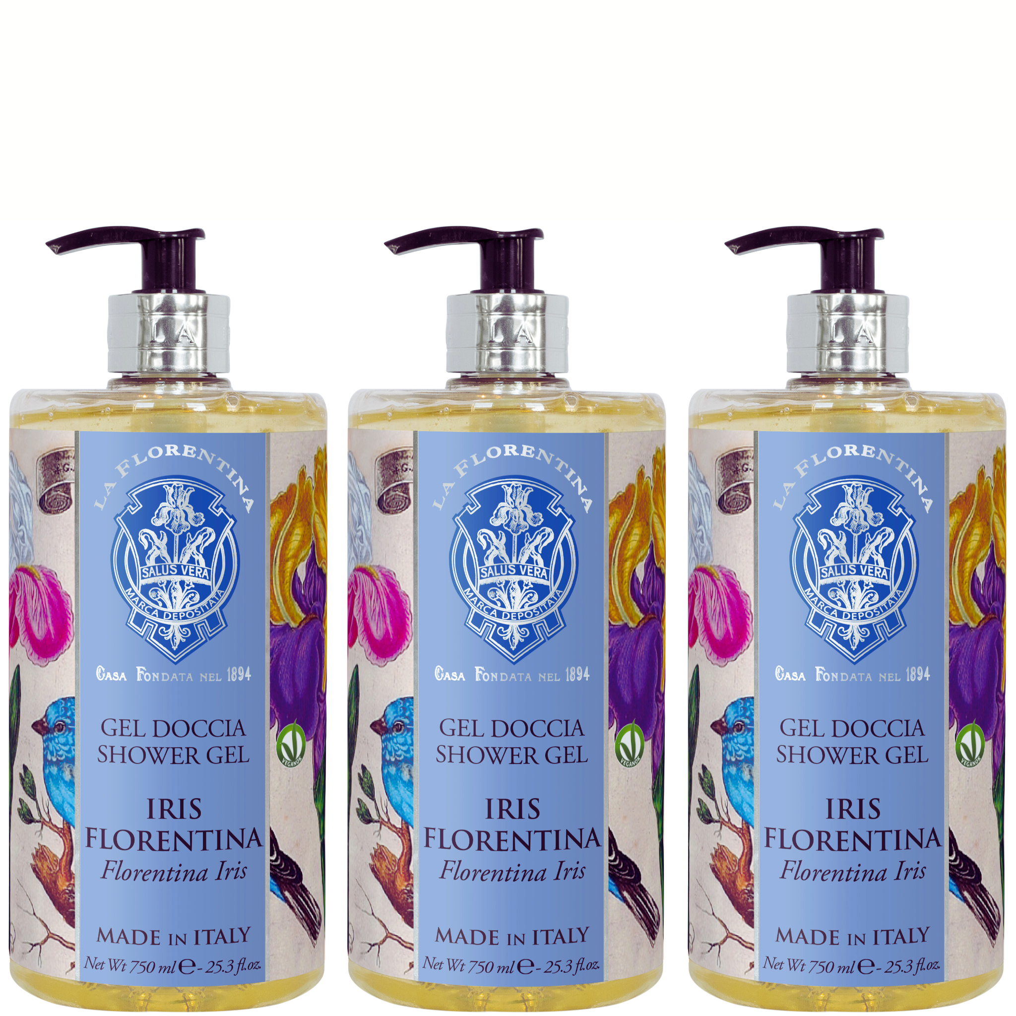 La Florentina Iris Shower Gel 750ml Set of 3