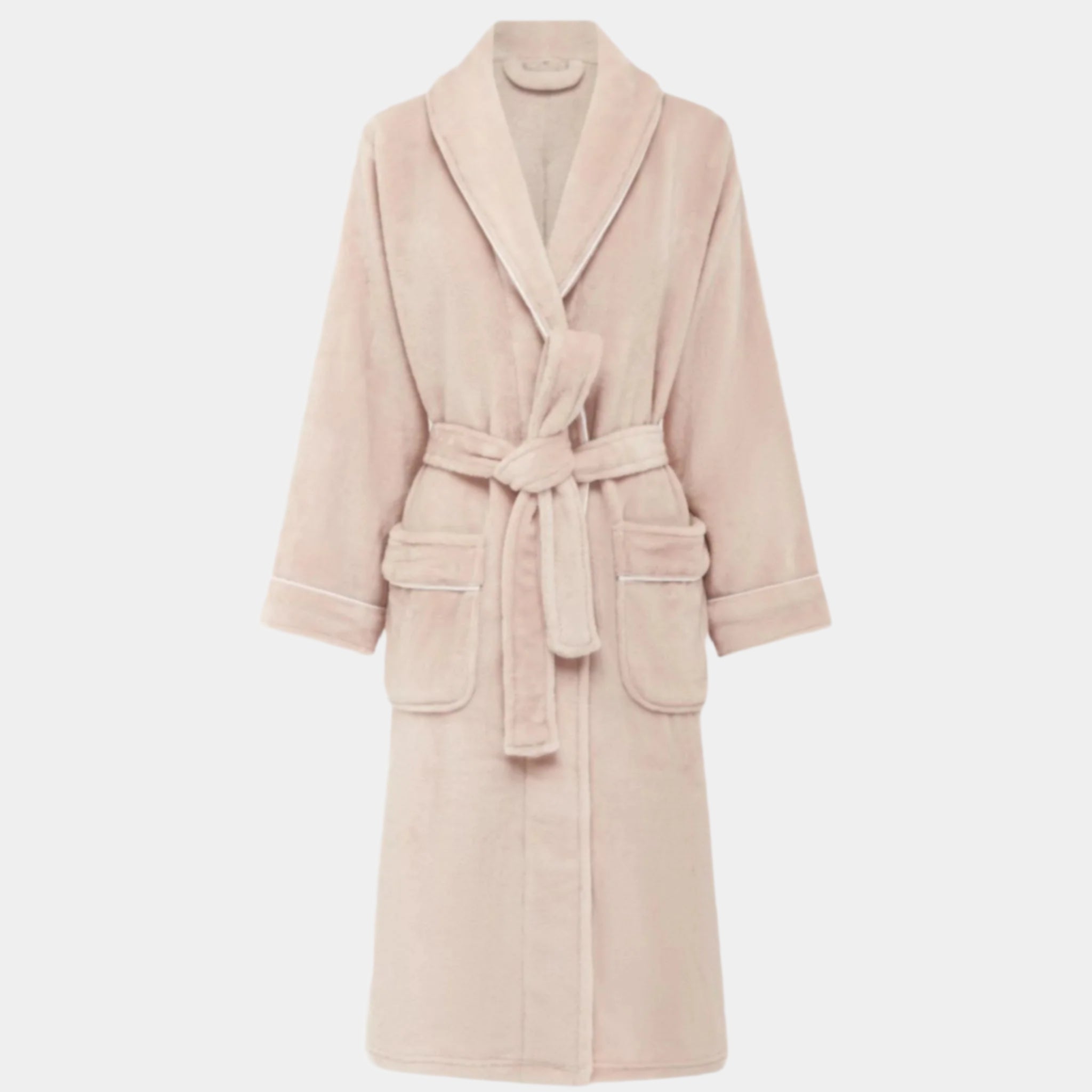 Brogo Luxe Bathrobe Blush - White Piping