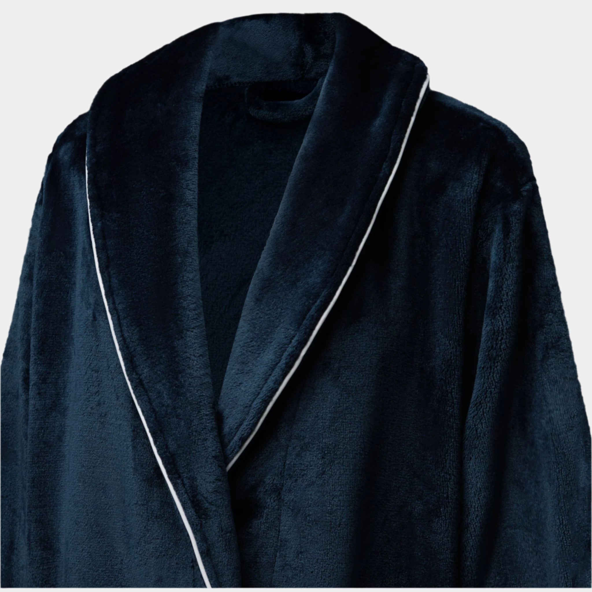 Brogo Luxe Bathrobe Ink - White Piping