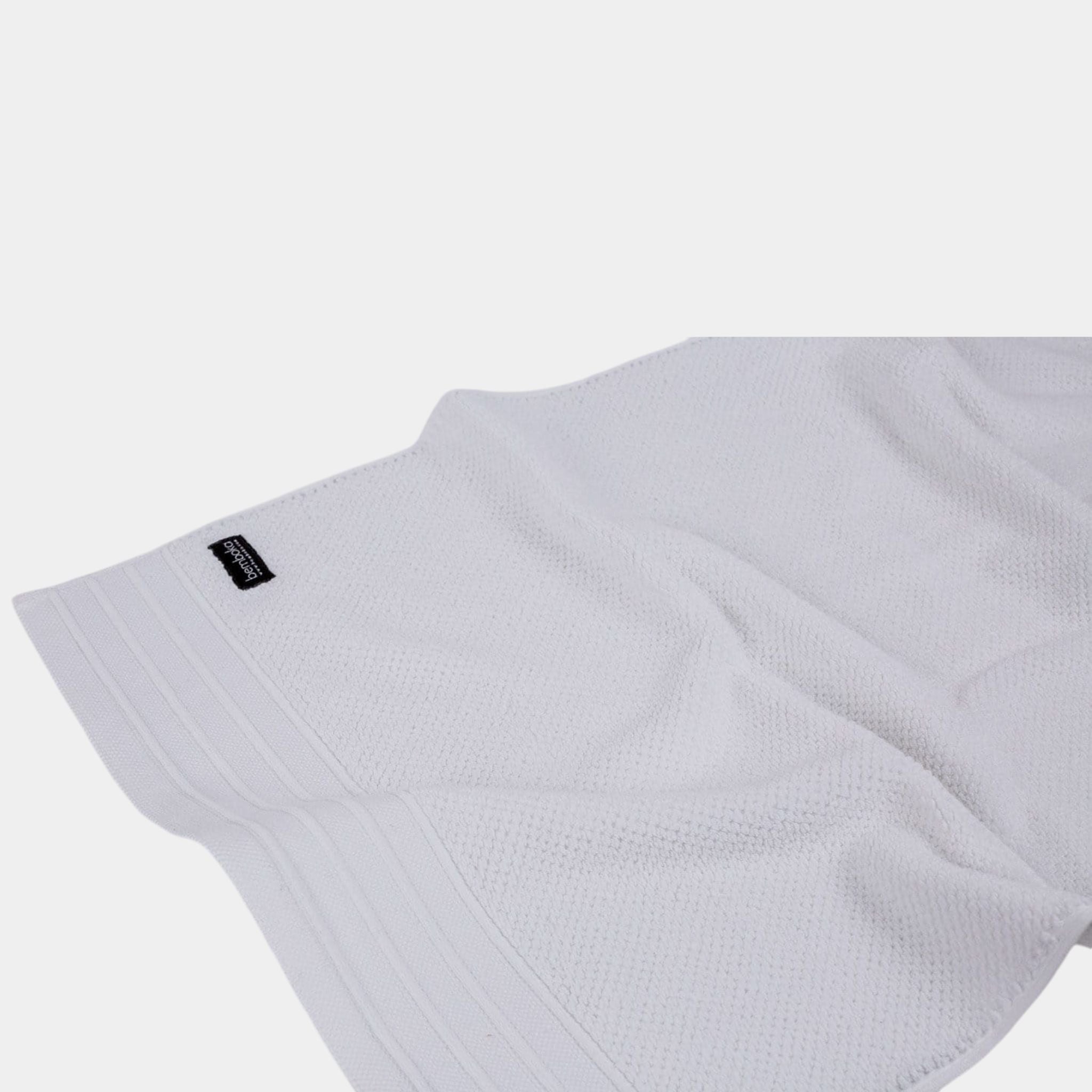 Bemboka Pure Cotton Hand Towel - Jacquard White