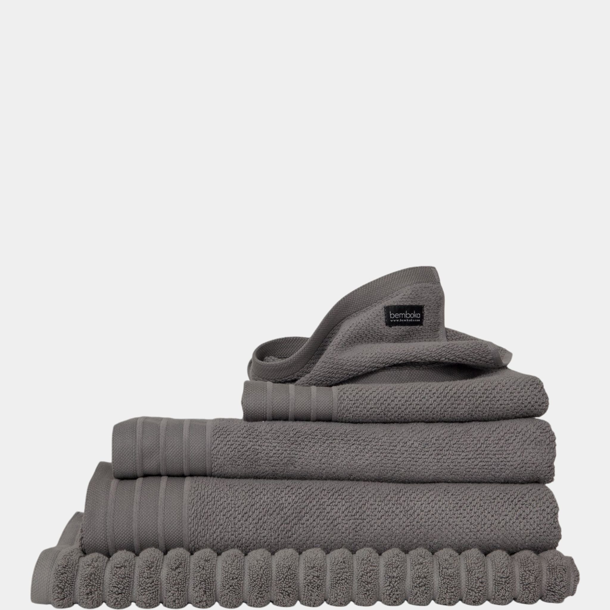 Bemboka Pure Cotton Bath Towel - Jacquard Grey