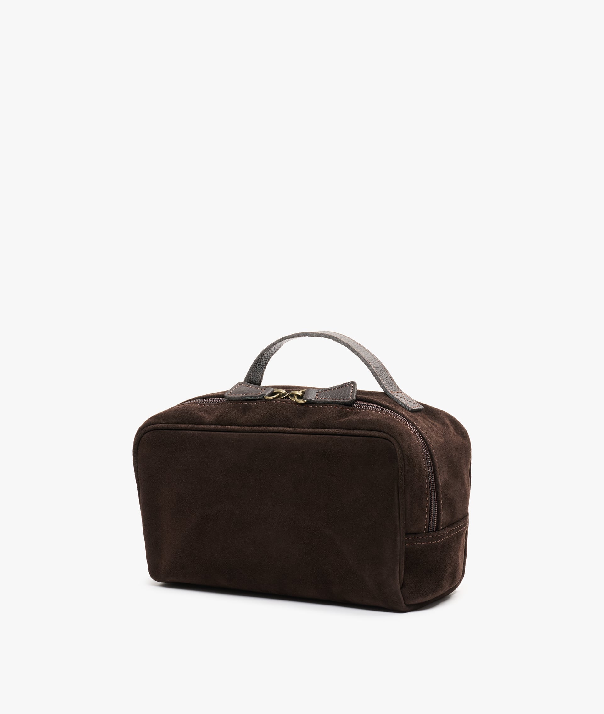 My Style Bags Berkeley Deluxe Cosmetic Bag Italian Suede Dark Brown