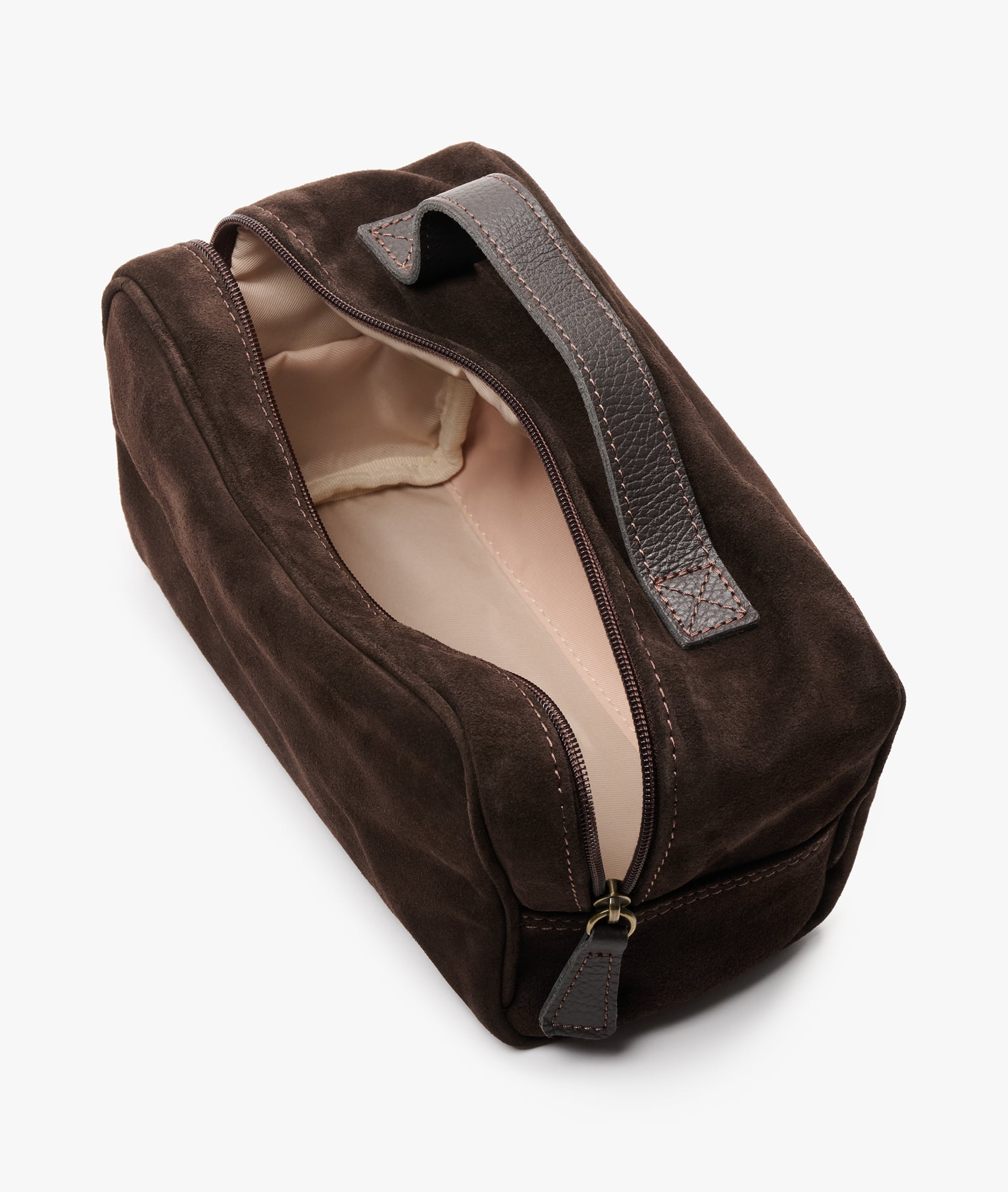 My Style Bags Berkeley Deluxe Cosmetic Bag Italian Suede Dark Brown