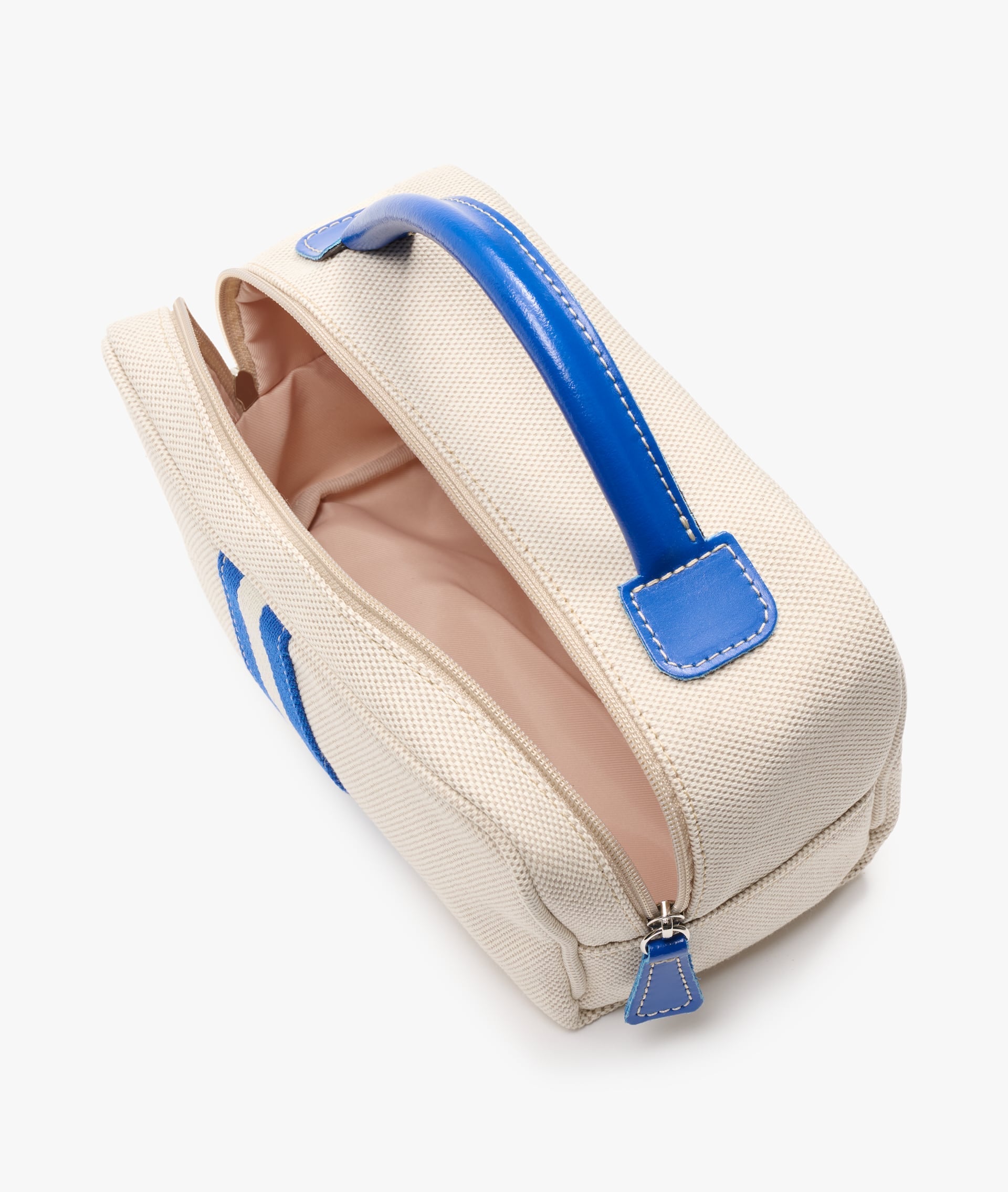 My Style Bags Berkeley Positano Cosmetic Bag Natural with Blue Stripes