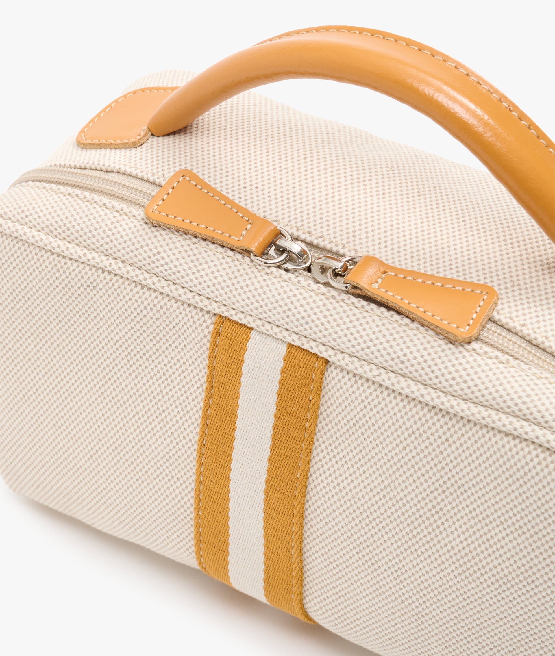 My Style Bags Berkeley Positano Cosmetic Bag Natural with Senape Stripes