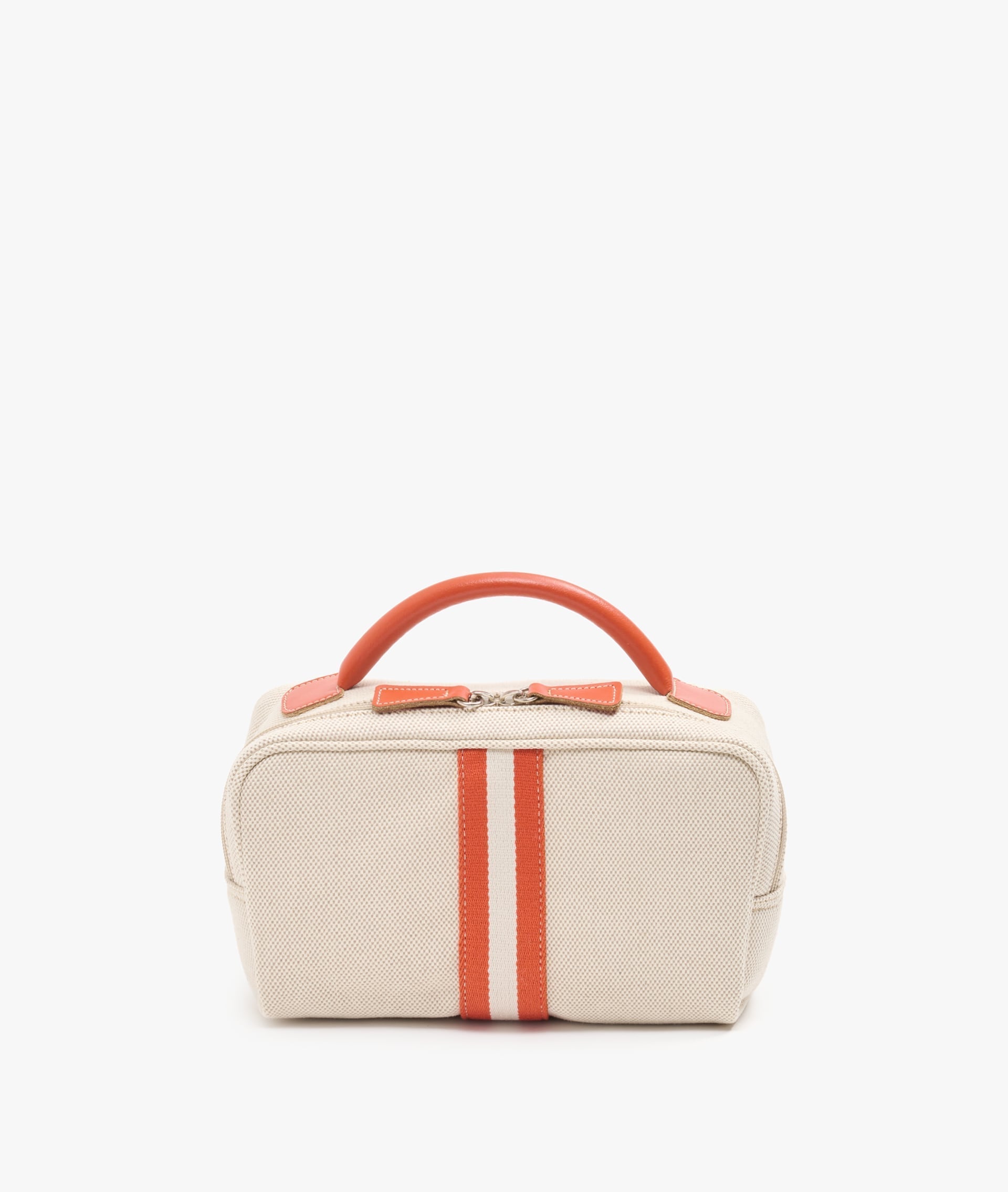 My Style Bags Berkeley Positano Cosmetic Bag Natural with Orange Stripes