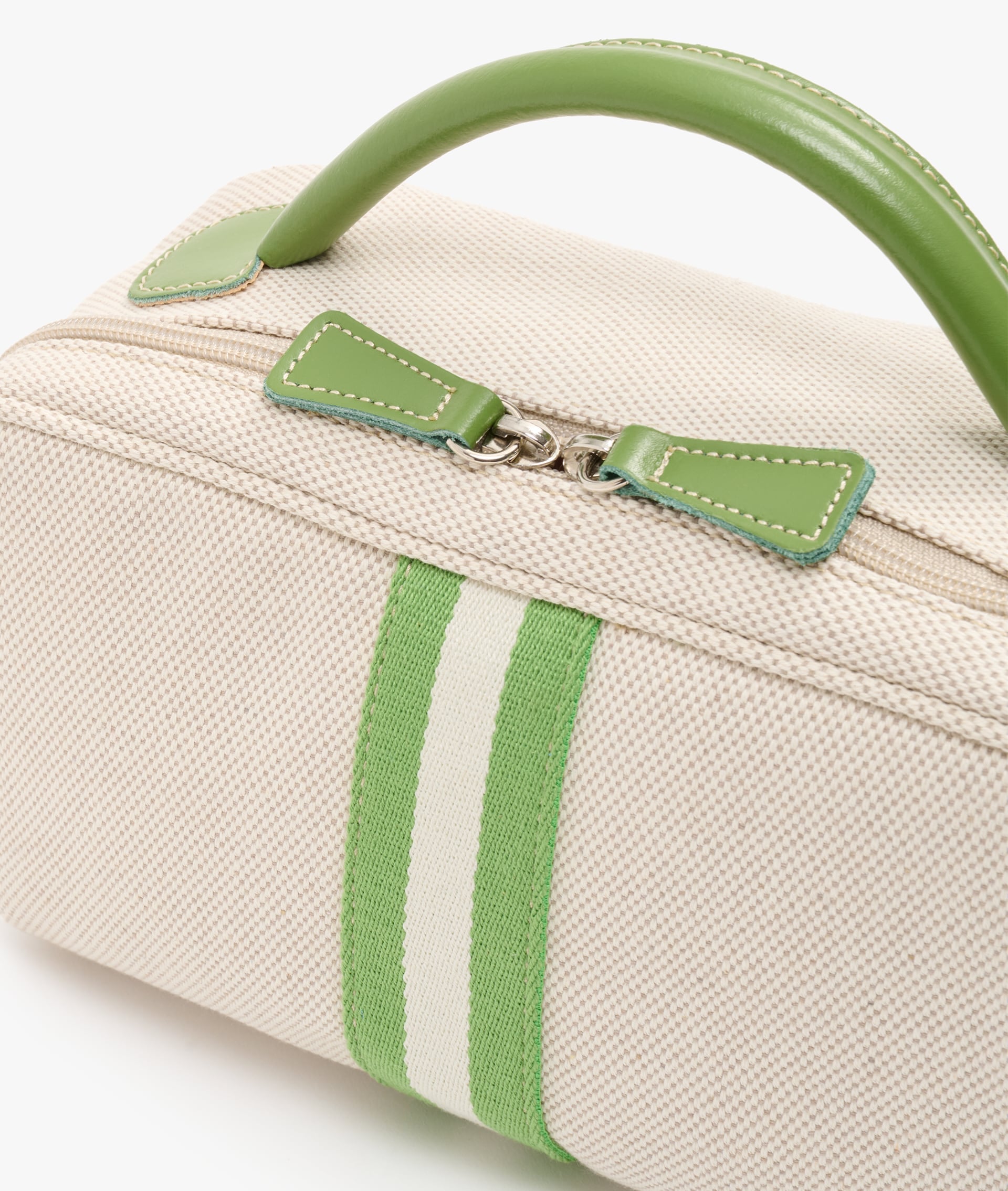 My Style Bags Berkeley Positano Cosmetic Bag Natural with Green Stripes
