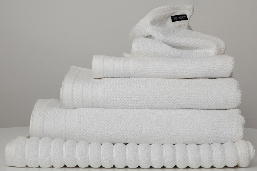 Bemboka Pure Cotton Hand Towel - Jacquard White
