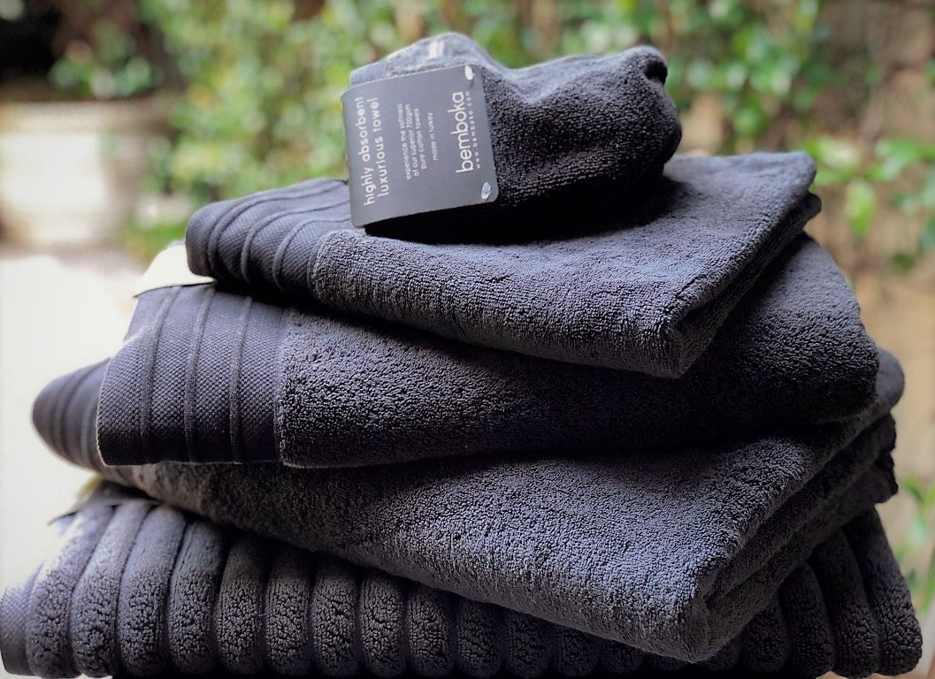 Bemboka Pure Cotton Bath Towel - Jacquard Charcoal