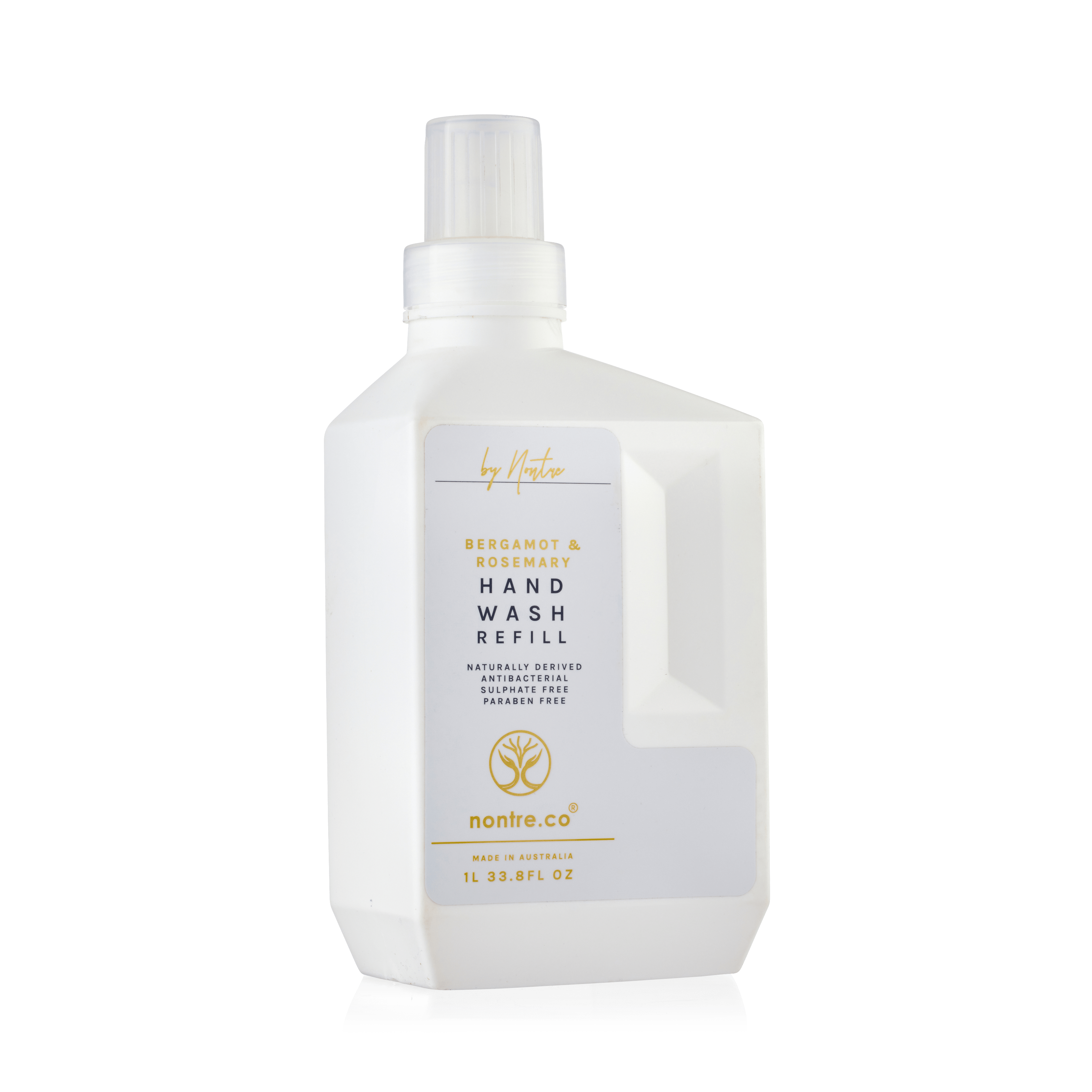 Nontre.co Natural Hand Wash Refill 1L Bergamot & Rosemary