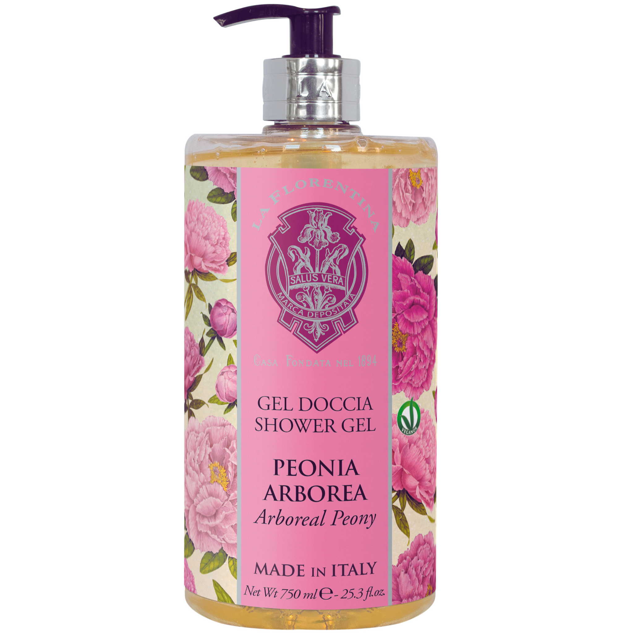 La Florentina Arboreal Peony Shower Gel Bottle Pump 750ml