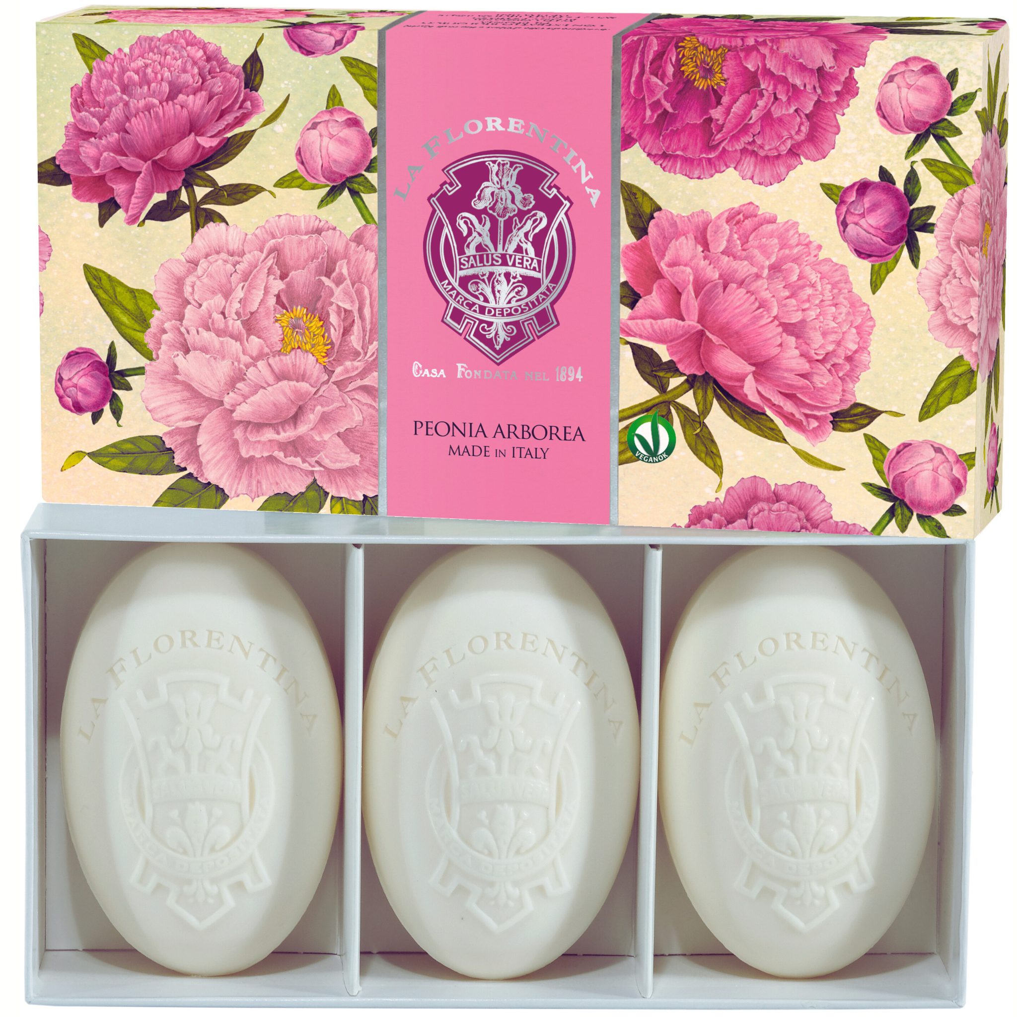 La Florentina Arboreal Peony 3 Oval Soaps 150g