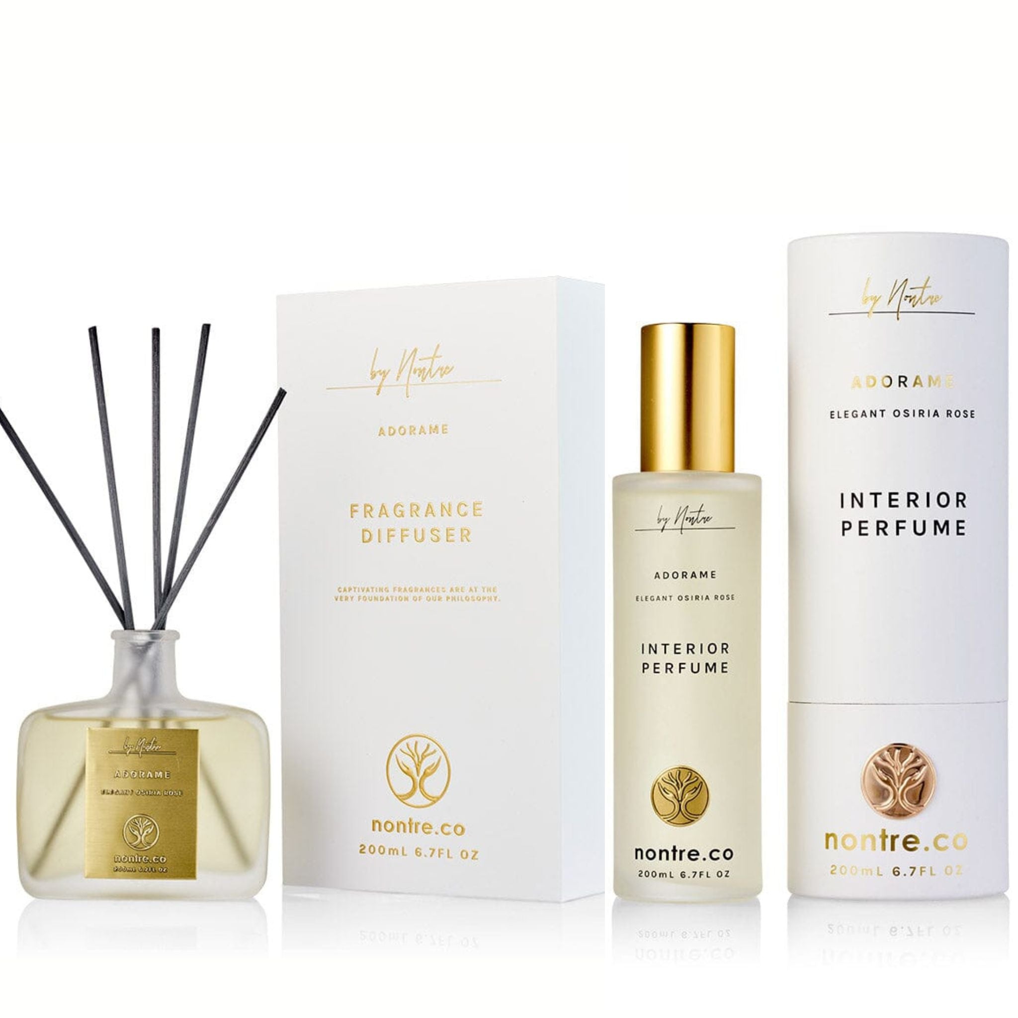 Nontre.co Adorame Interior Perfume 200ml & Reed Diffuser 200ml Set