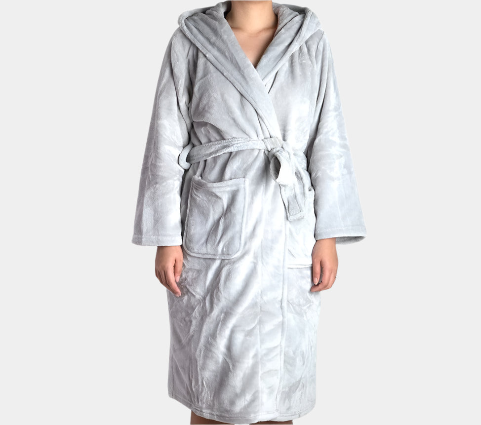 Brogo Bathrobe Brogo Microfiber Supersoft Hooded Bathrobe Dove L/XL Brand