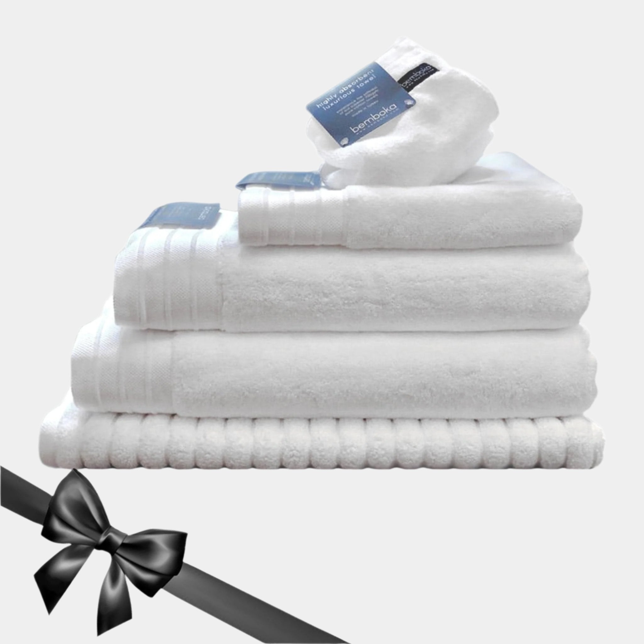 Bemboka Towelling Bemboka Towelling Pure Cotton Complete Set of Bath Sheets - Luxe White Brand