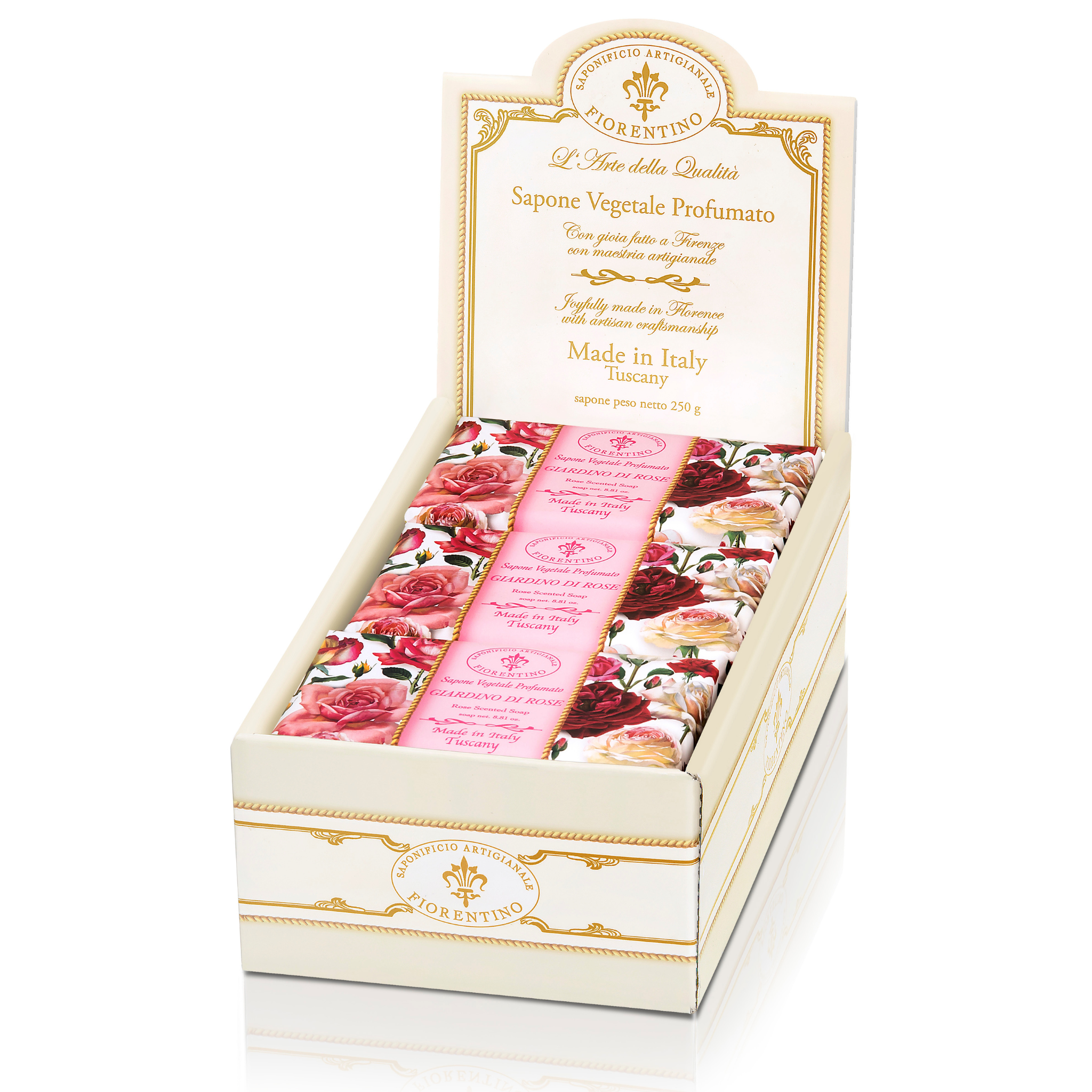 Saponificio Artigianale Fiorentino Garden Rose Bar Soap 6x250g