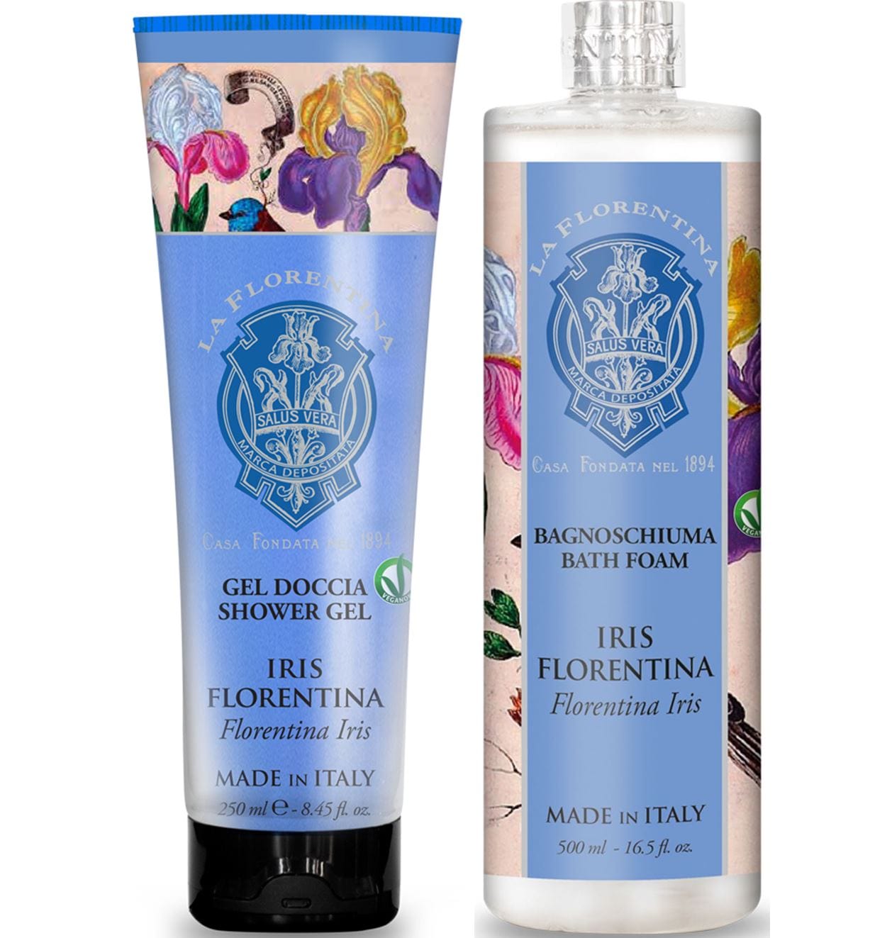 Italian Luxury Group Bath Foam & Shower Gel La Florentina Iris Bath Foam & Shower Gel Set Brand