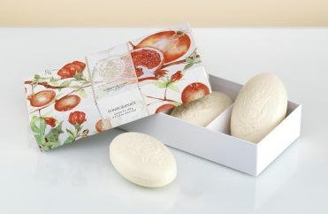 La Florentina Italian Soap Pomegranate Natural Tuscan 3 Bars 150g Gift Box