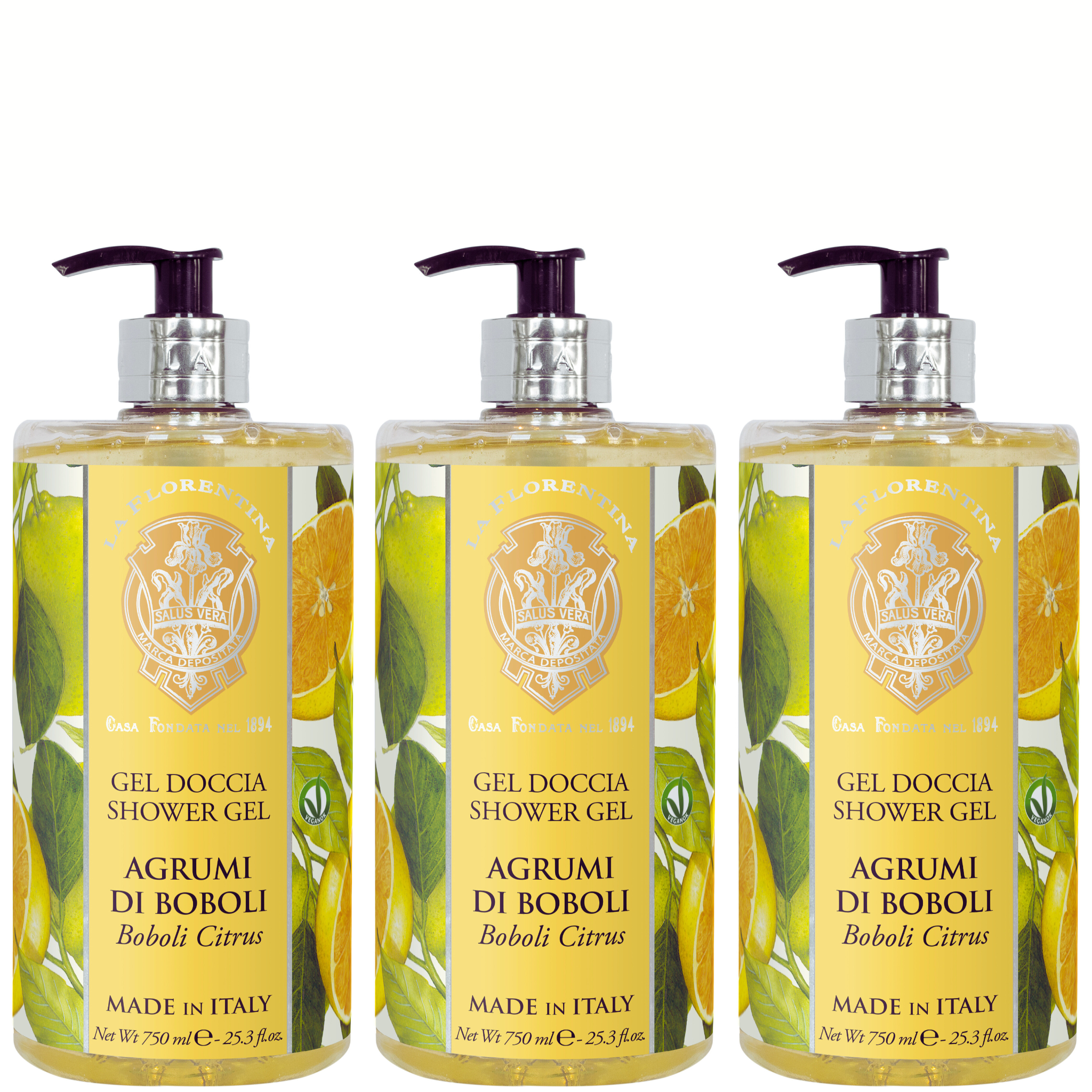 La Florentina Boboli Citrus Shower Gel 750ml Set of 3pcs