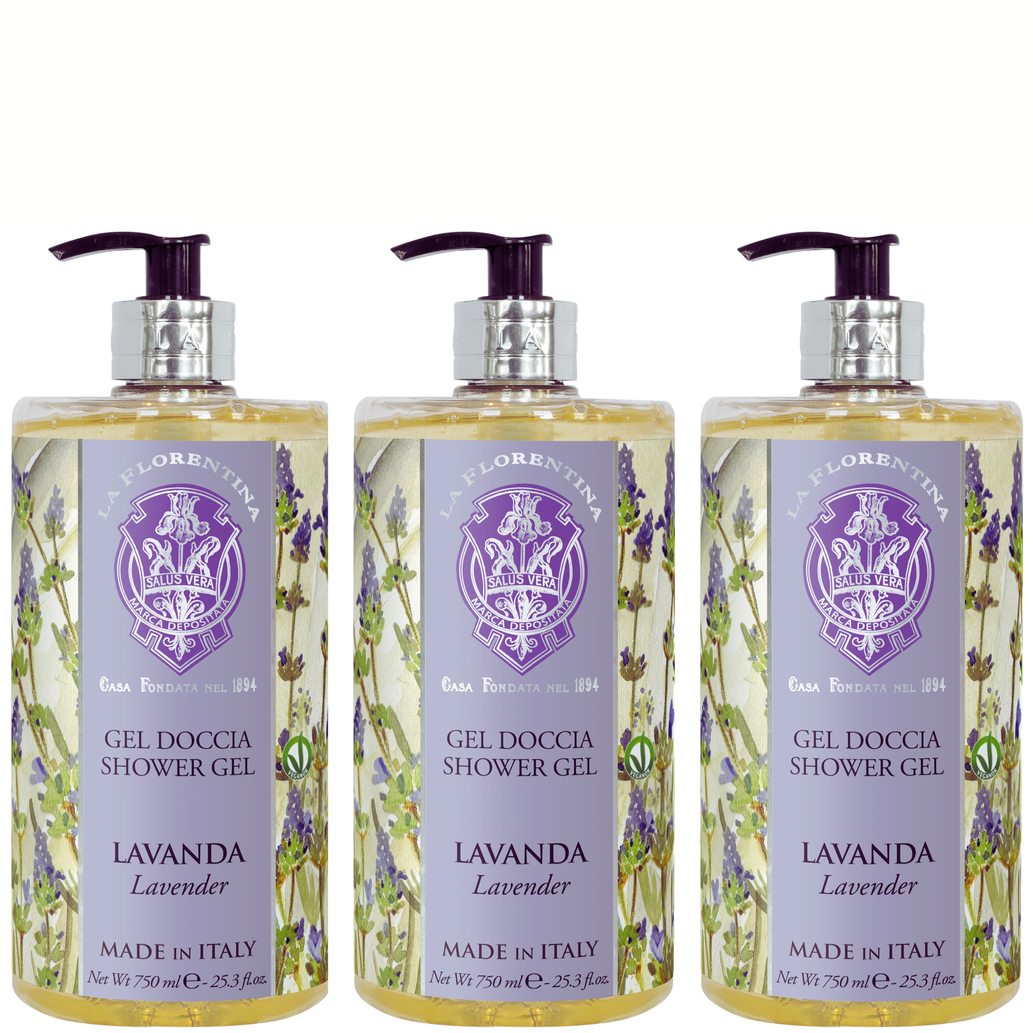 La Florentina Lavender Shower Gel 750ml Set of 3pcs