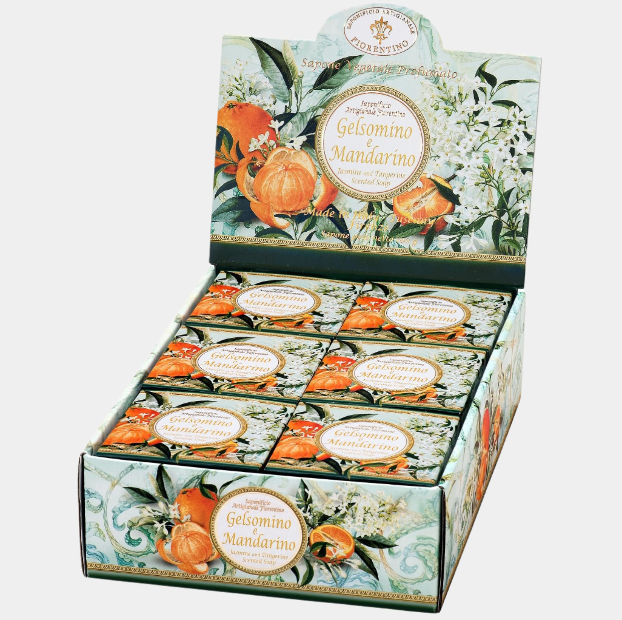 Saponificio Artigianale Fiorentino Bar soap Saponificio Artigianale Fiorentino Jasmine and Tangerine Soap Set of 12 Brand