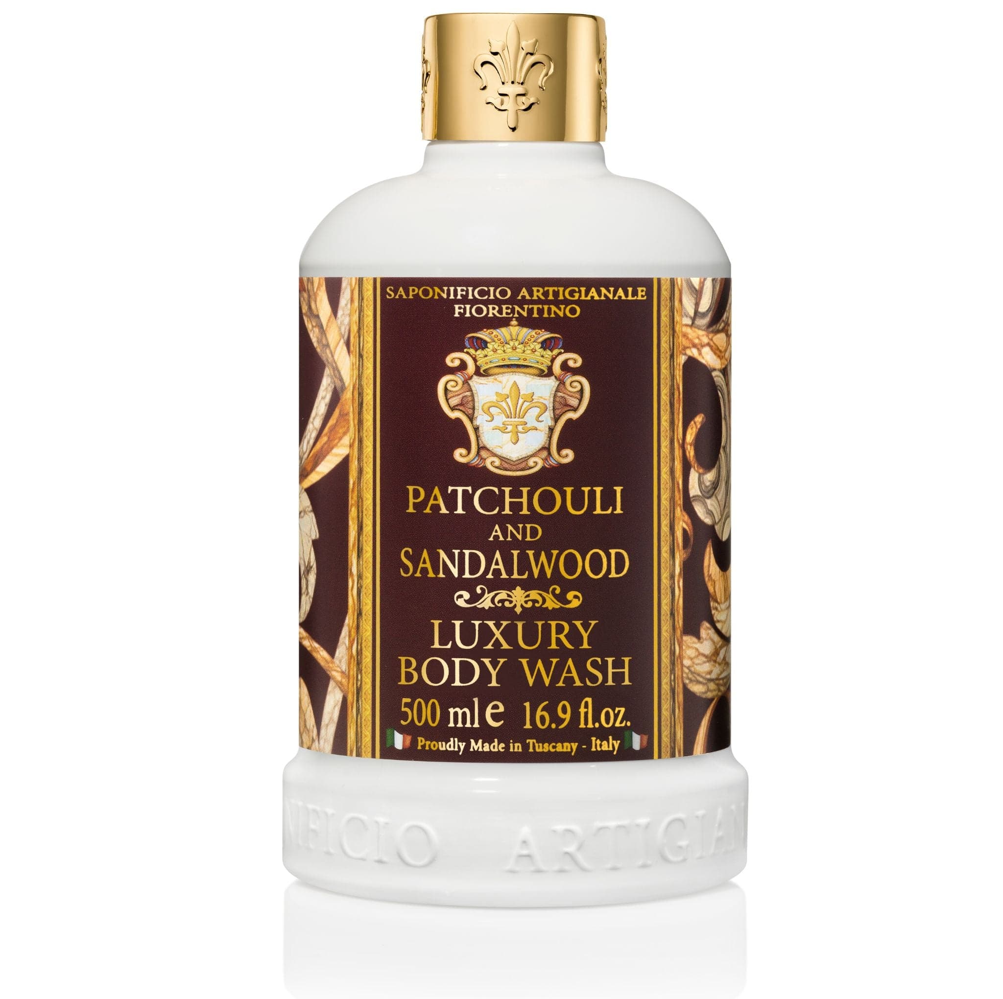 Saponificio Artigianale Fiorentino Liquid Hand Soap Bundle Set Patchouli & Sandalwood Liquid Soap + Bodywash + 3x125g Bar Soap Brand