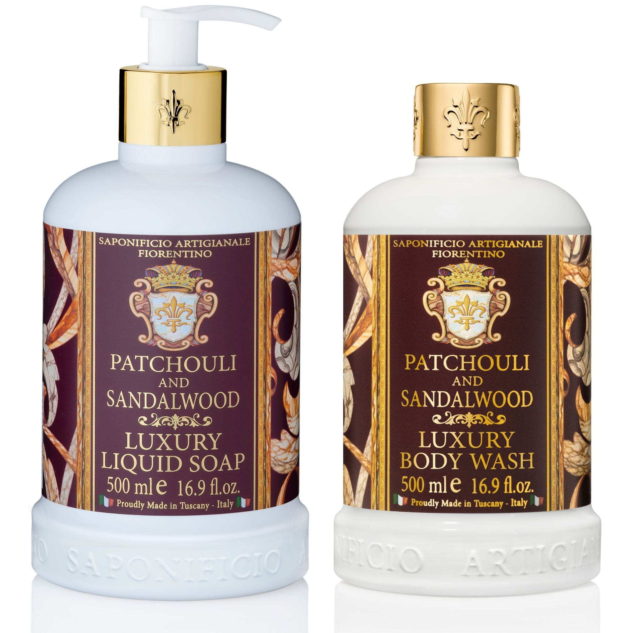 Saponificio Artigianale Fiorentino Liquid Soap Saponificio Artigianale Fiorentino Patchouli & Sandalwood Liquid Hand Soap + Bodywash Set 500ml Brand