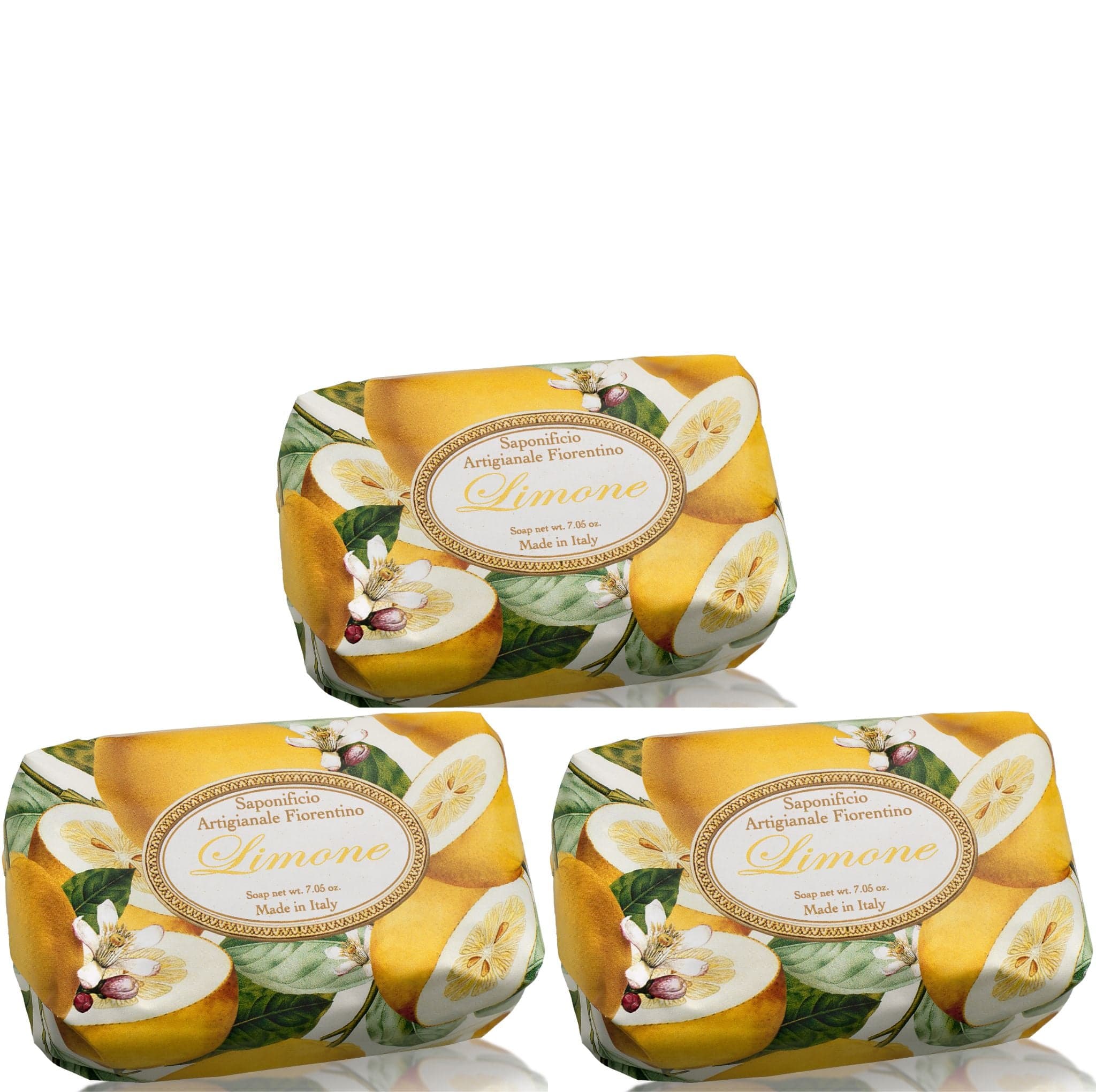 Saponificio Artigianale Fiorentino Bar soap Saponificio Artigianale Fiorentino Lemon Bar Soap Set 3pcs Brand