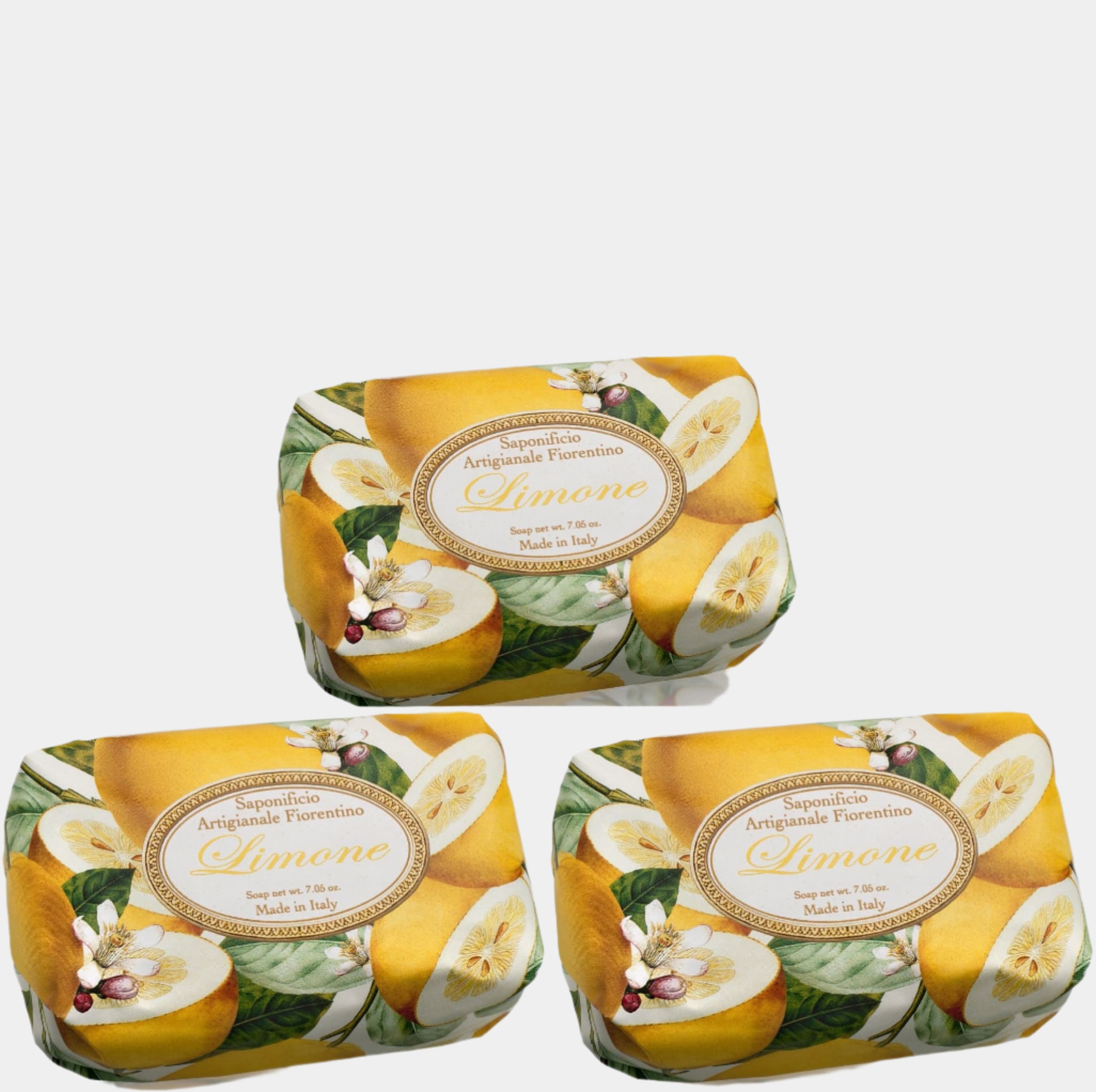 Saponificio Artigianale Fiorentino Bar soap Saponificio Artigianale Fiorentino Lemon Bar Soap Set 3pcs Brand