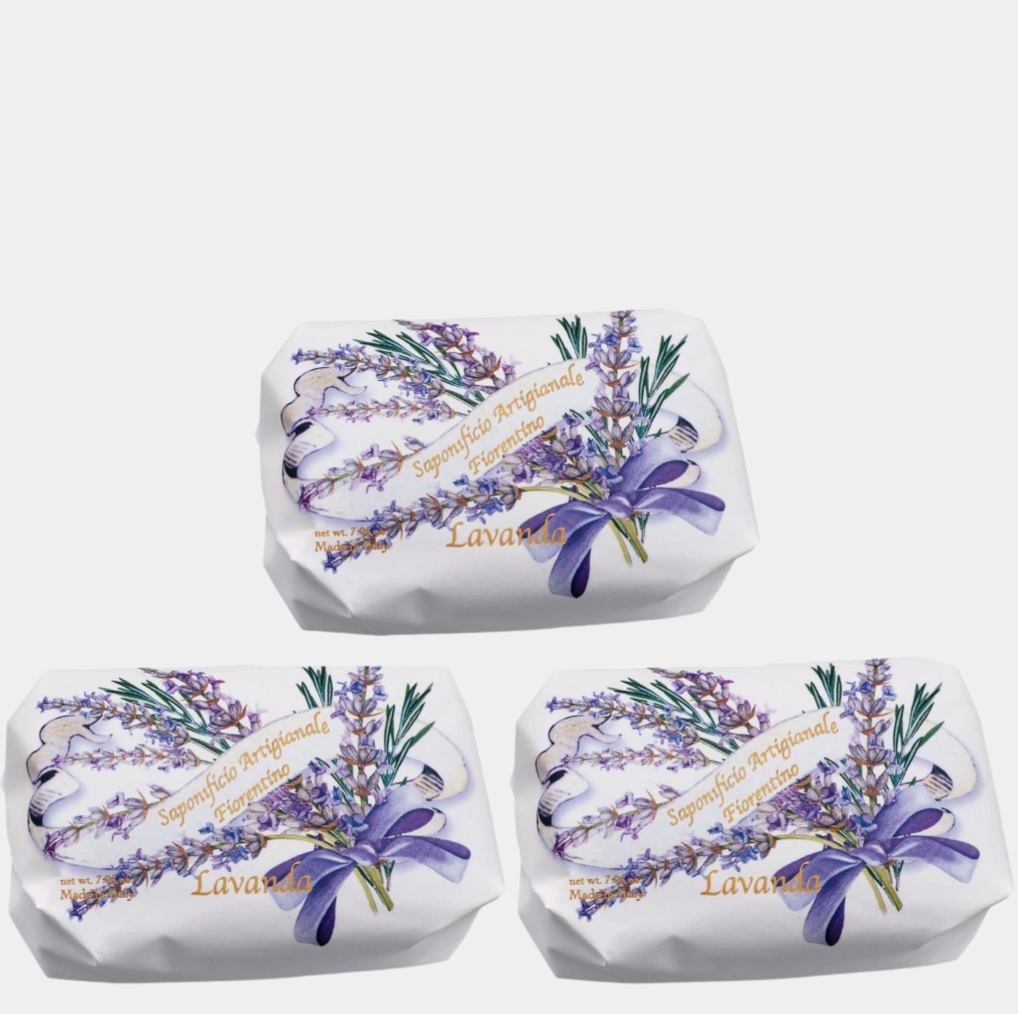 Saponificio Artigianale Fiorentino Bar soap Saponificio Artigianale Fiorentino Lavender Bar Soap Set 3pcs Brand