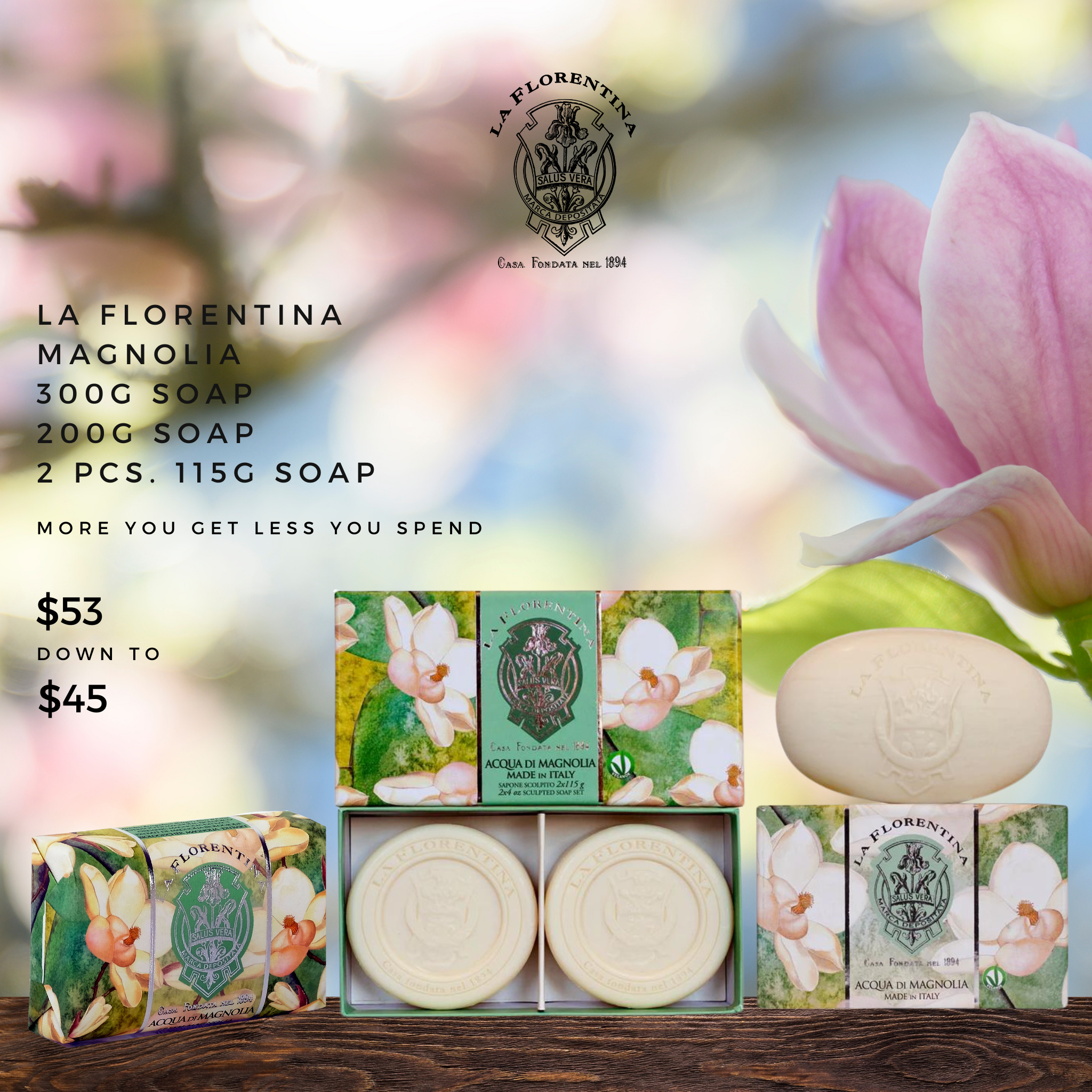 La Florentina Magnolia Soap bundle