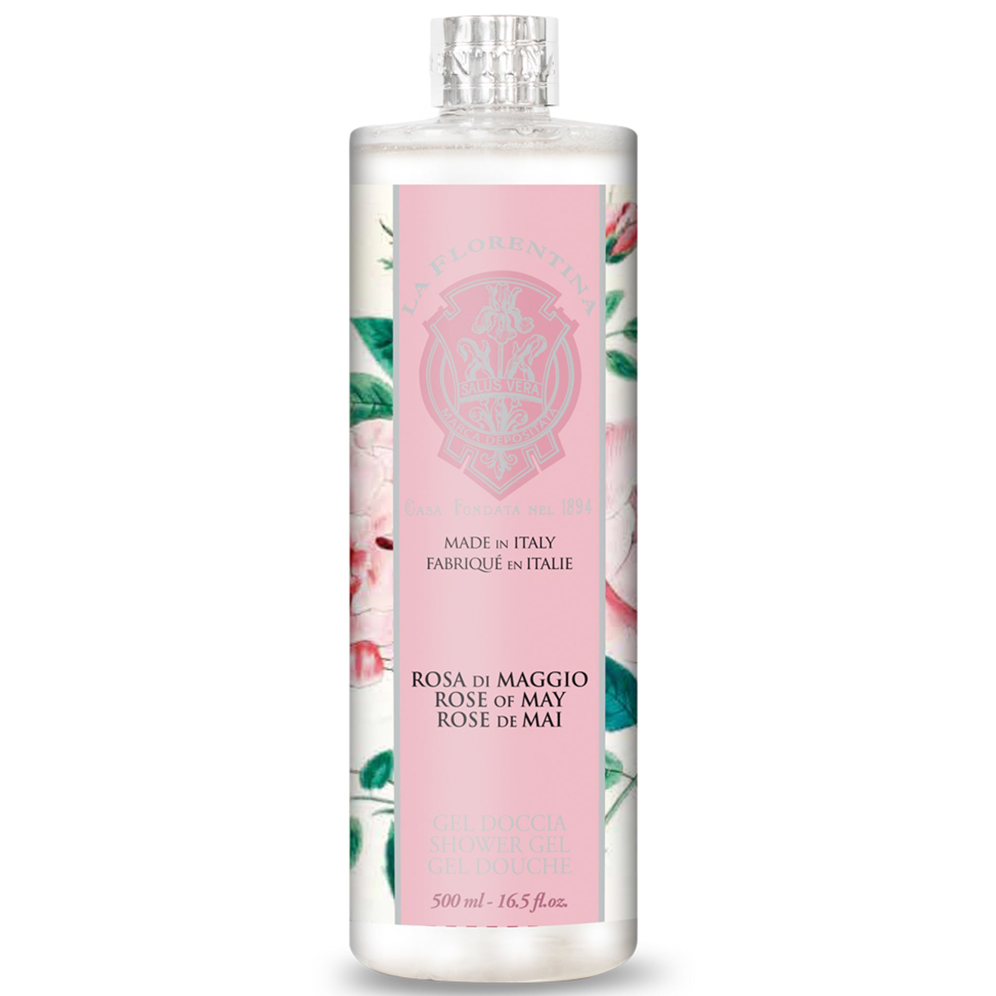 La Florentina Rose of May Bath Foam 500ml Italian Soap Tuscan region made in Italy