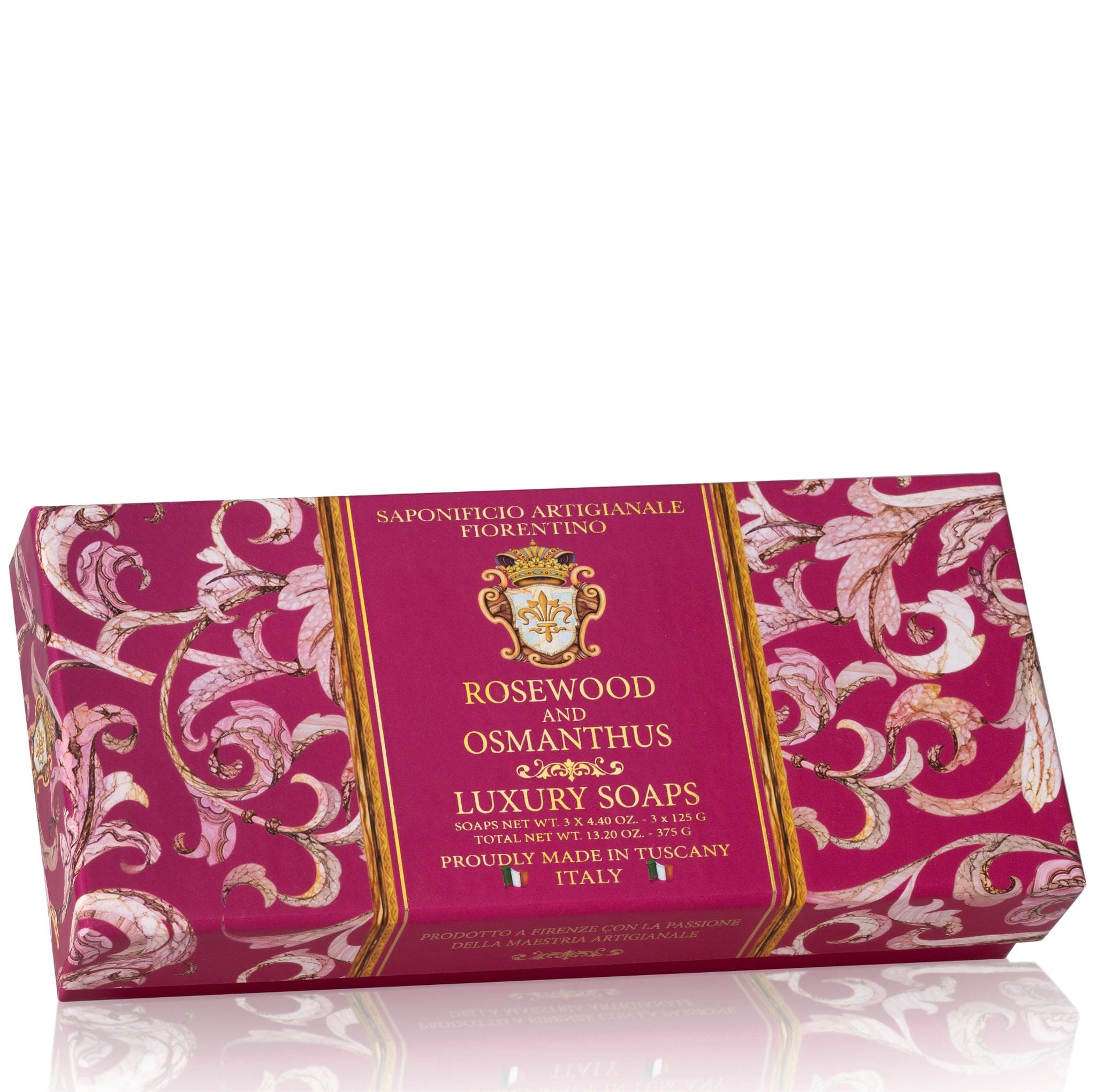 Saponificio Artigianale Fiorentino Liquid Hand Soap Bundle Set Rosewood & Osmanthus Liquid Soap + Bodywash + 3x125g Bar Soap Brand