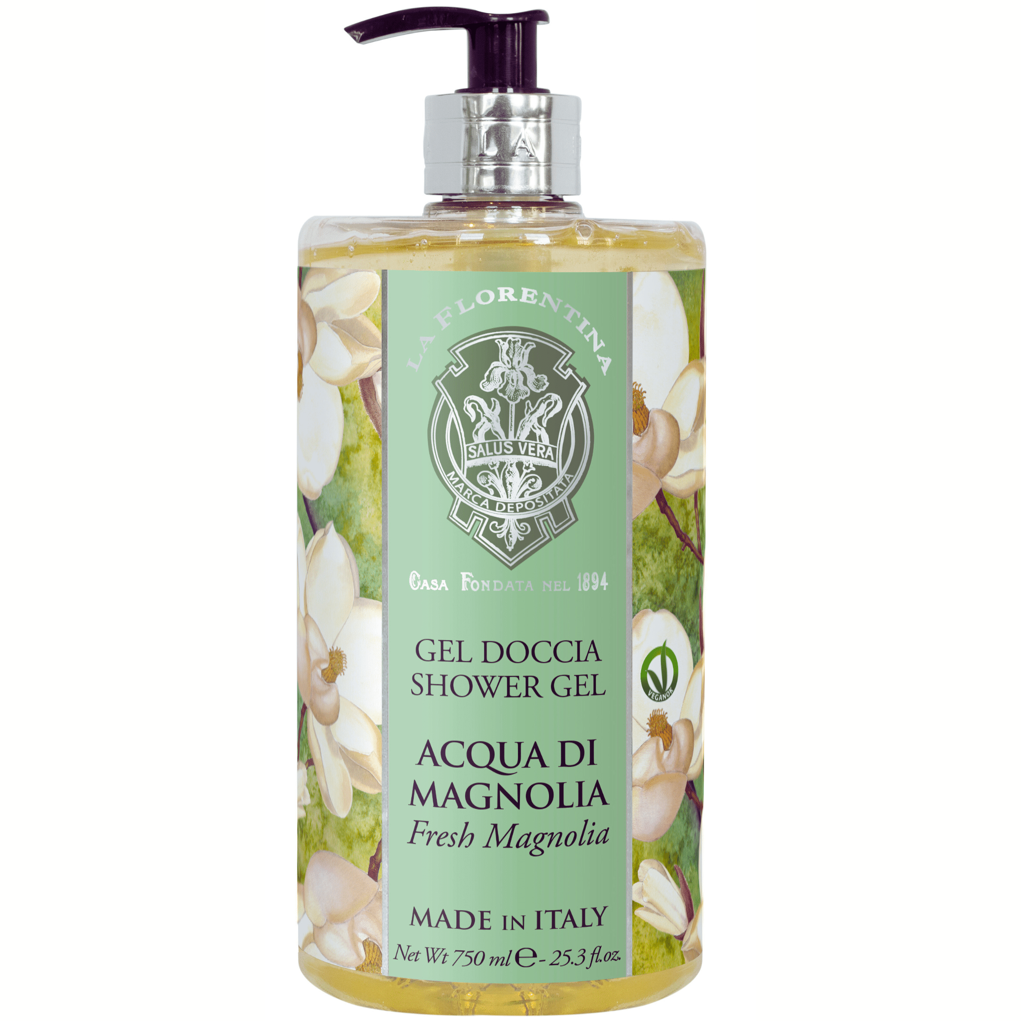 La Florentina Bath Foam & Shower Gel La Florentina Magnolia Shower Gel Bottle Pump 750ml Brand