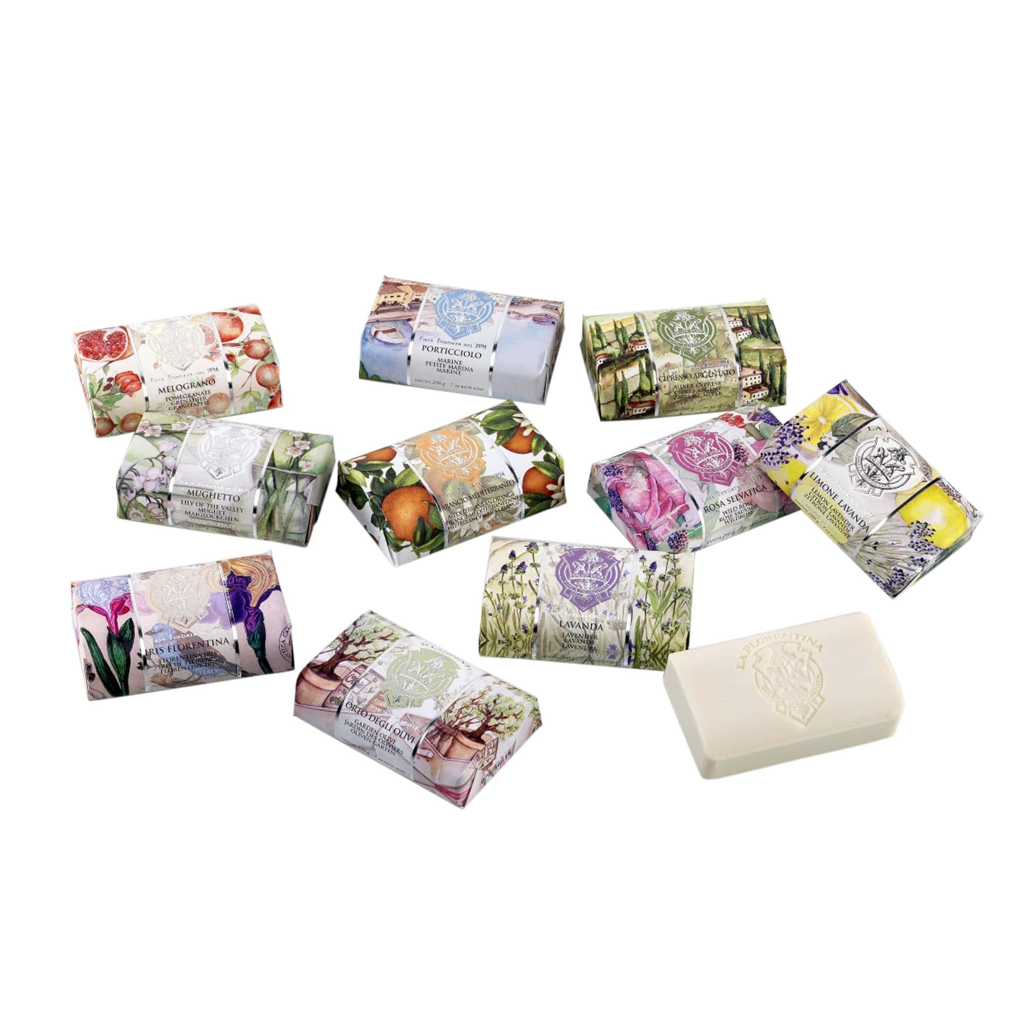 Italian Luxury Group Set of 200g Bar Soap La Florentina Set of 12 Mixed Bars Soap 200g Brand