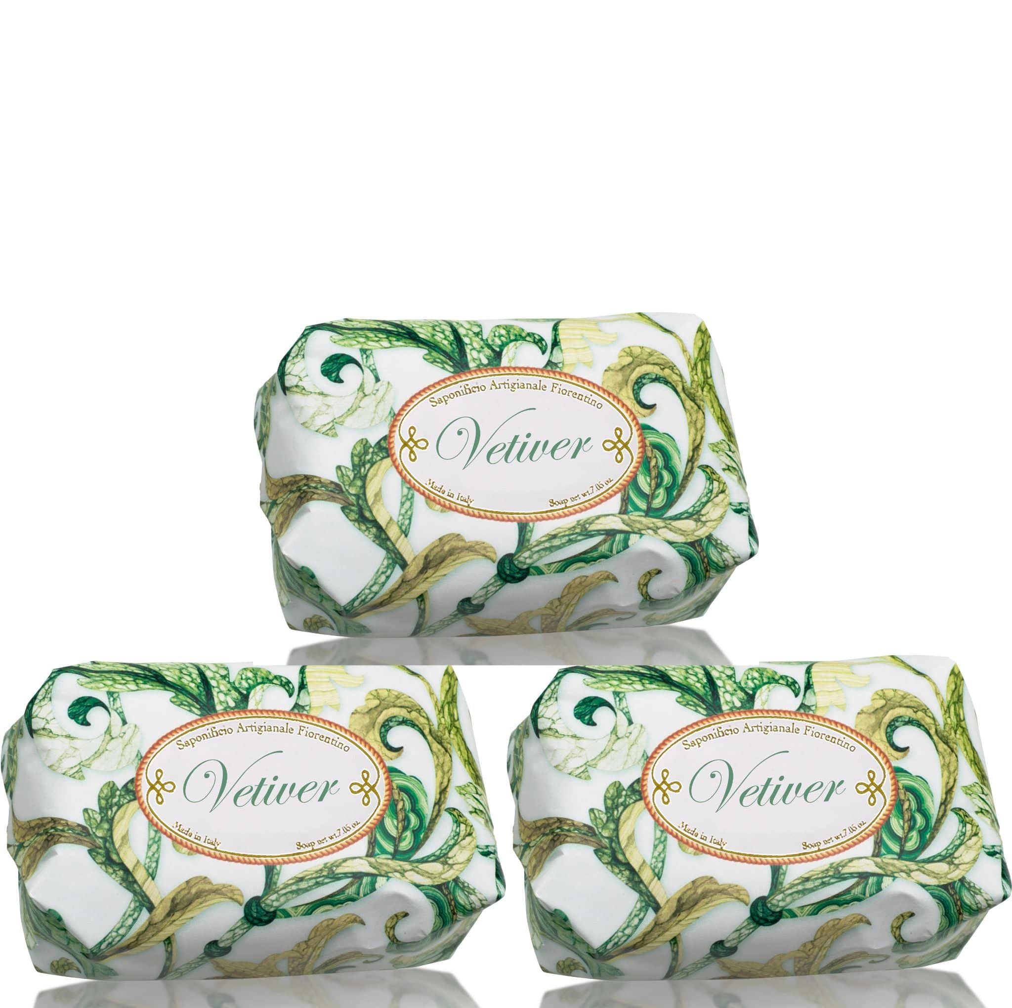 Saponificio Artigianale Fiorentino Vetiver Bar Soap Set 3pcs