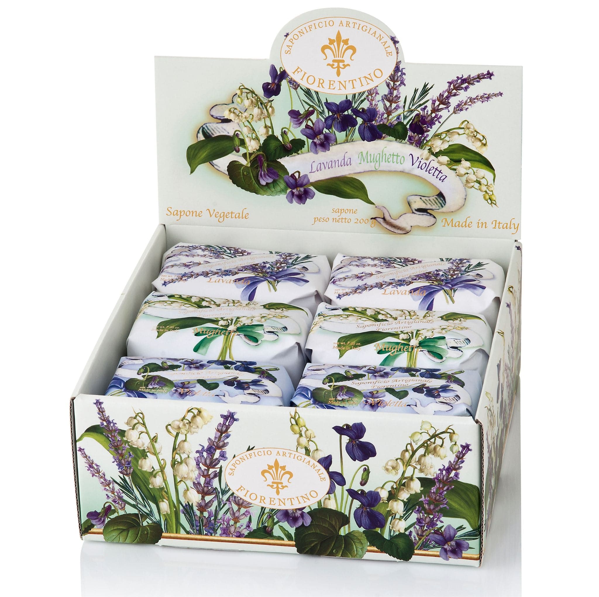 Saponificio Artigianale Fiorentino Lavender, Violet, Lily of the valley 12pcs