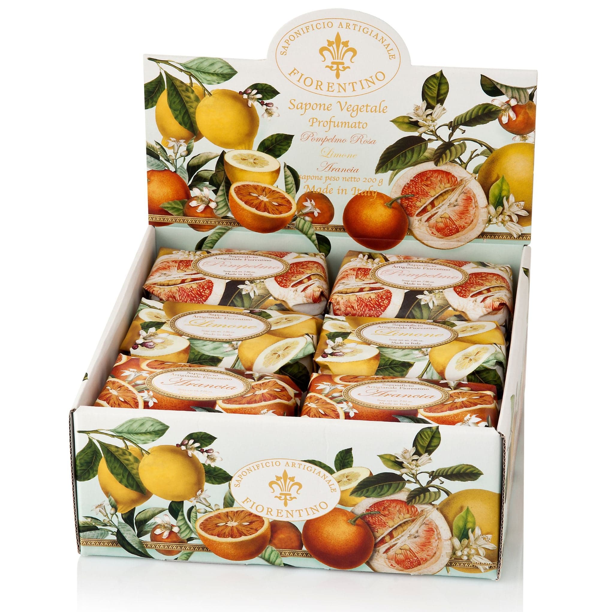 Saponificio Artigianale Fiorentino Lemon Orange Grapefruit Bars Soap 12x200g