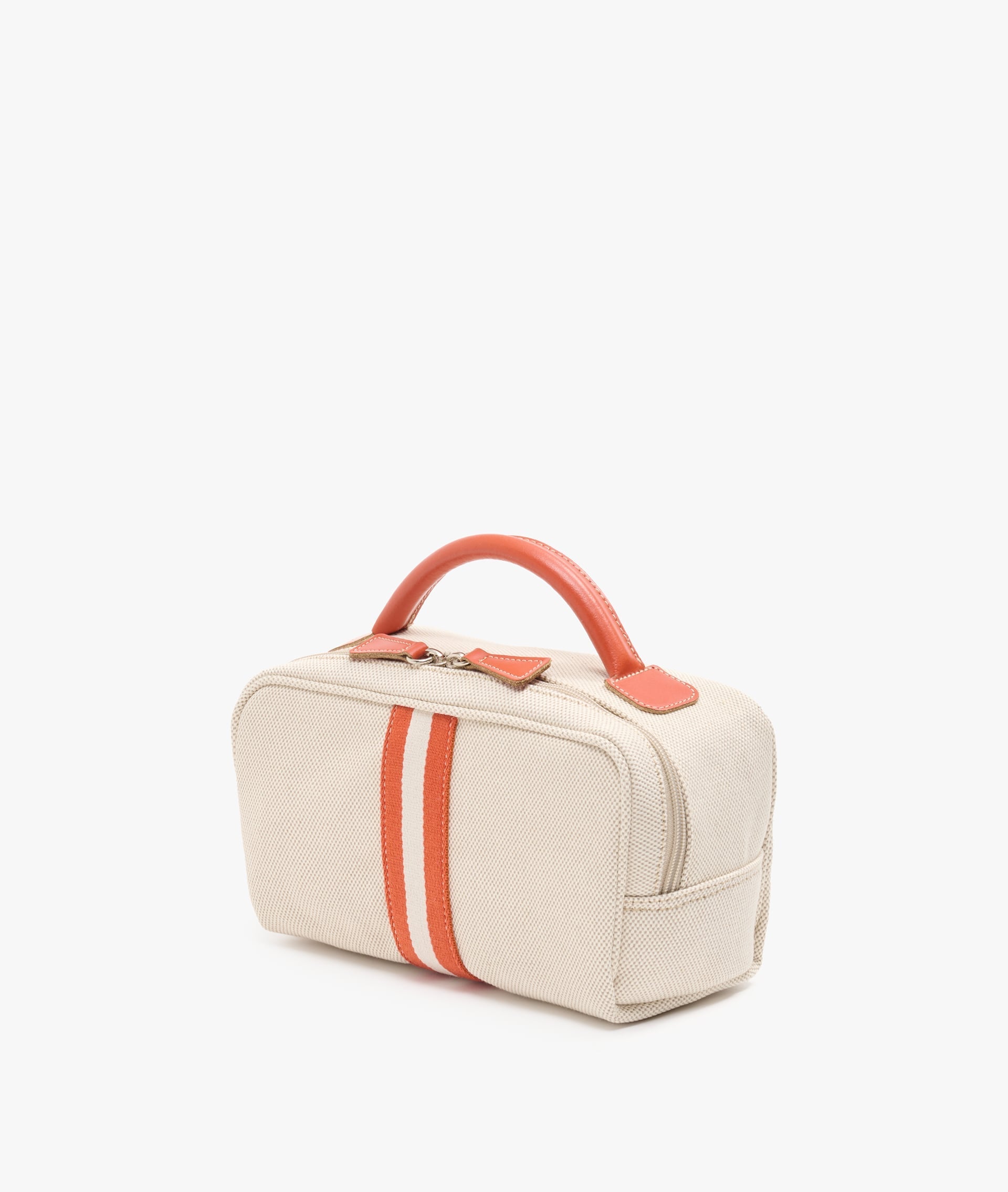 My Style Bags Berkeley Positano Cosmetic Bag Natural with Orange Stripes