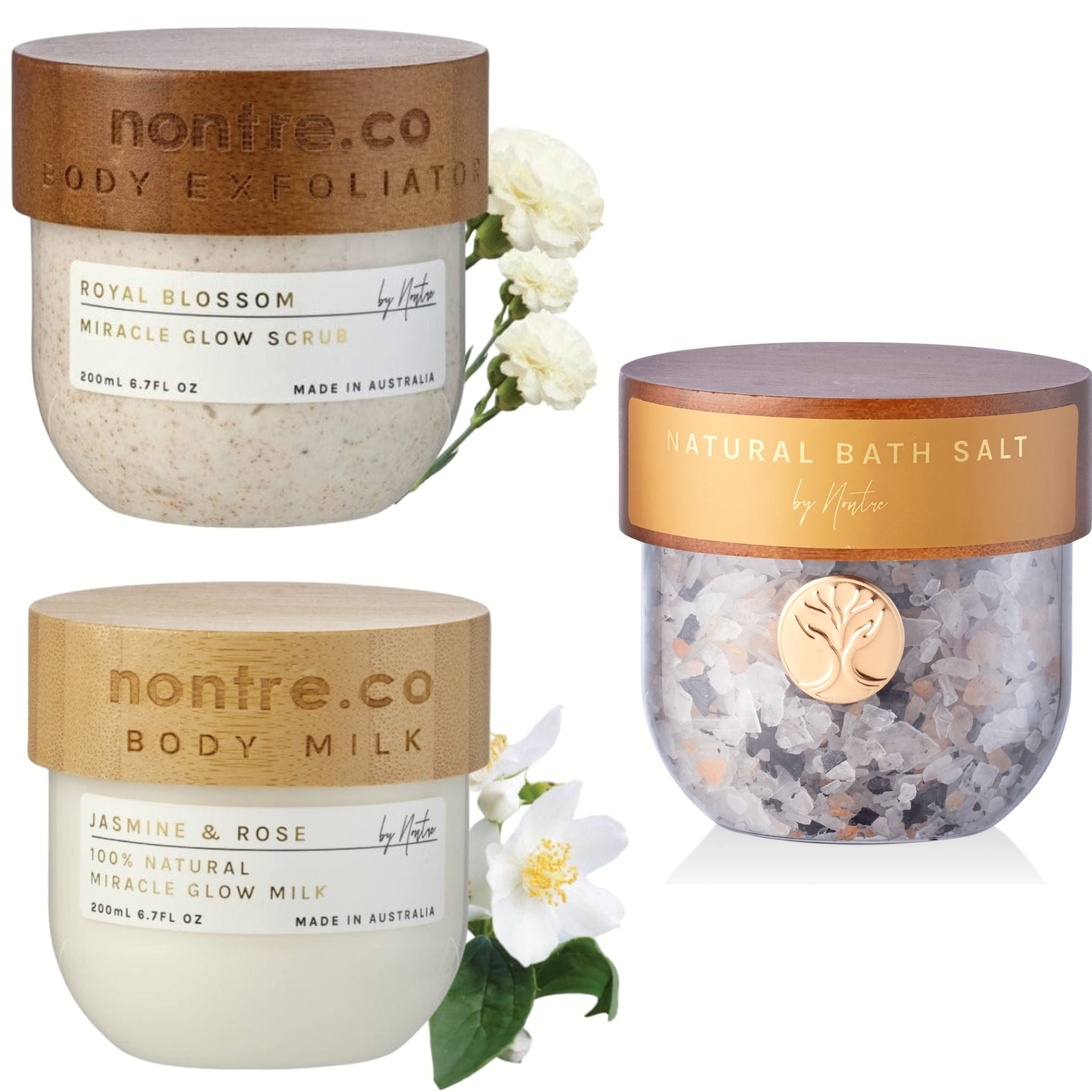 Nontre.co Bundle - Body Milk - Body Scrub - Bath Salt