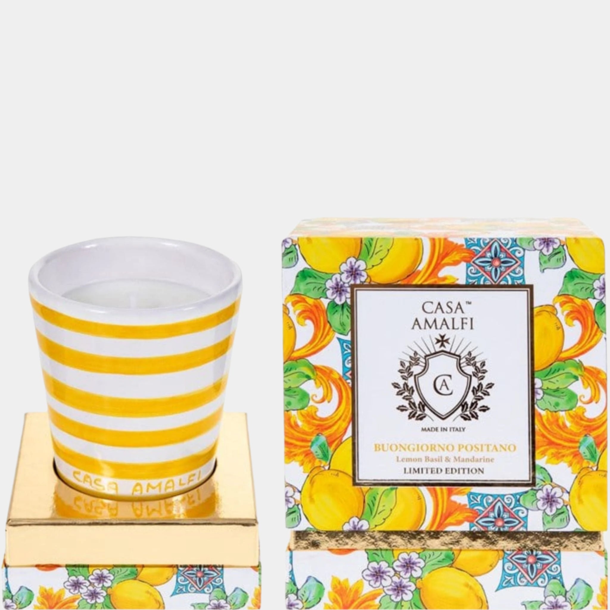 Casa Amalfi Candle Casa Amalfi Buongiorno Positano Hand Painted Vase Candle Lemon Basil & Mandarin Casa Amalfi Buongiorno Positano Hand Painted Vase Candle Lemon Basil & Mandarin Brand