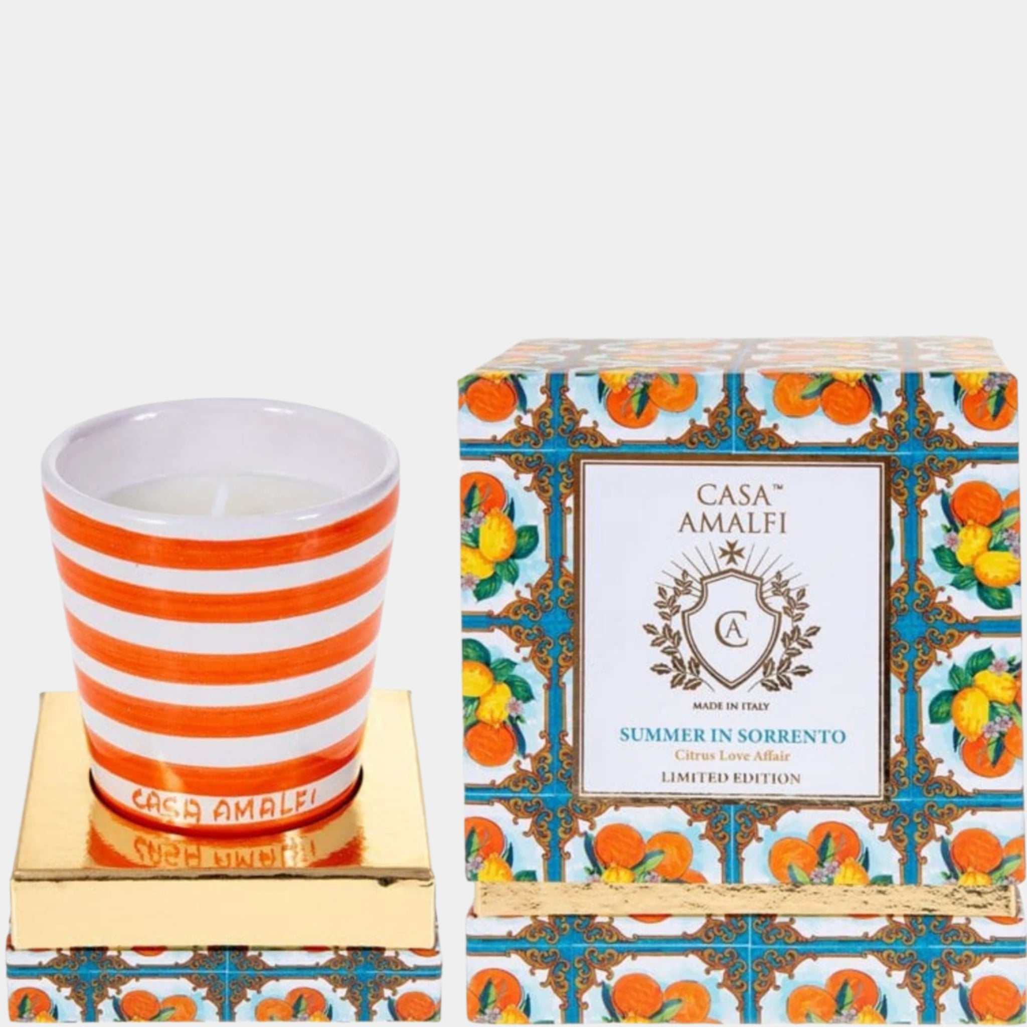 Casa Amalfi Candle Casa Amalfi Summer In Sorrento Hand Painted Vase Candle A Citrus Love Affair Casa Amalfi Summer In Sorrento Hand Painted Vase Candle Citrus Love  Brand