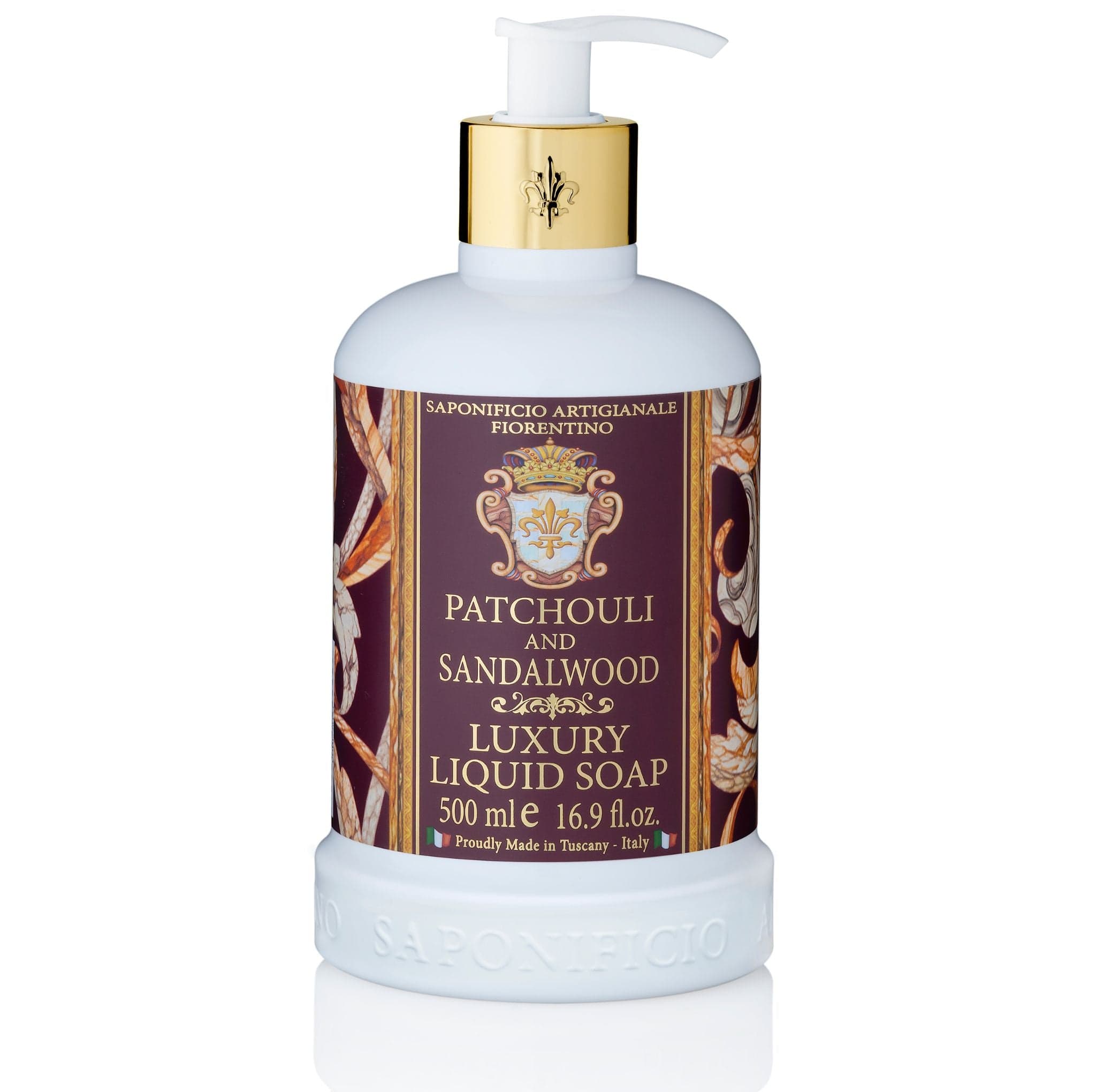 Saponificio Artigianale Fiorentino Liquid Hand Soap Bundle Set Patchouli & Sandalwood Liquid Soap + Bodywash + 3x125g Bar Soap Brand
