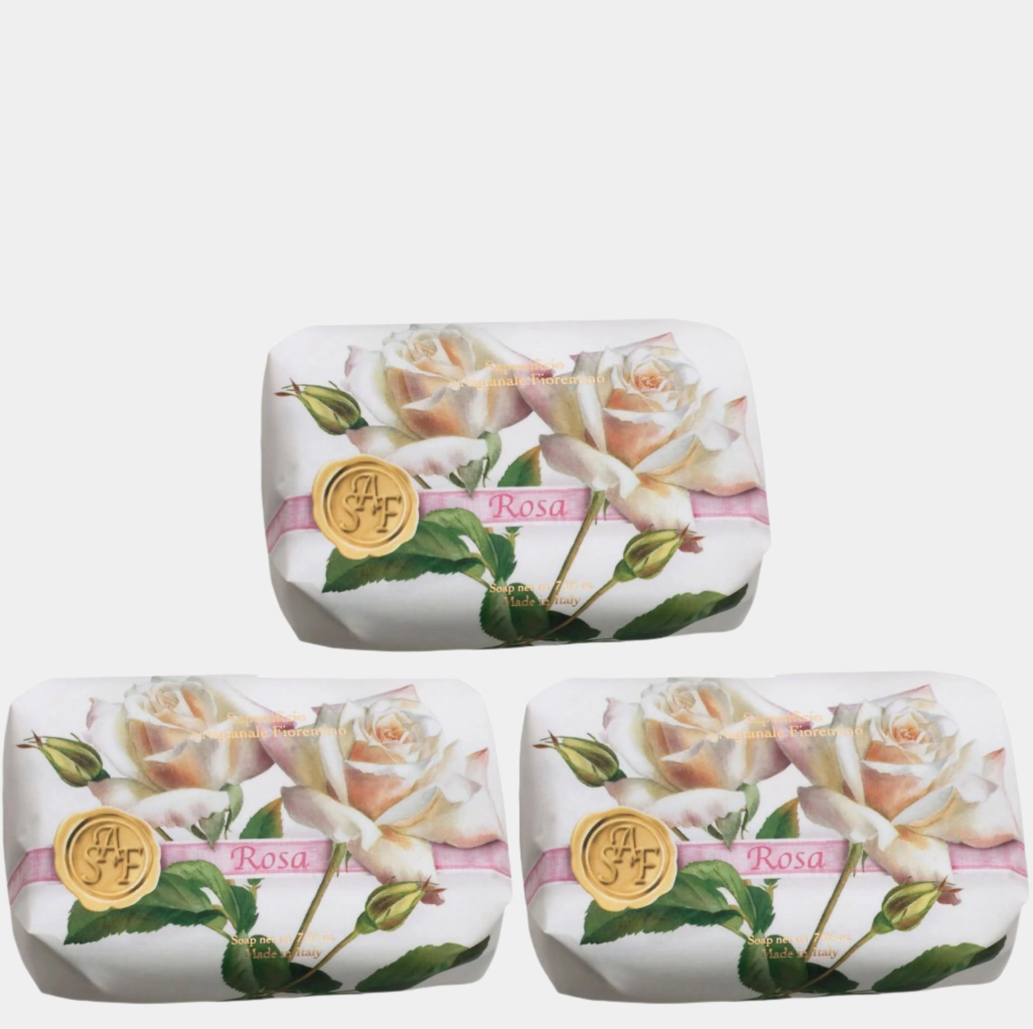 Saponificio Artigianale Fiorentino Bar soap Saponificio Artigianale Fiorentino Rose Bar Soap Set 3pcs Brand