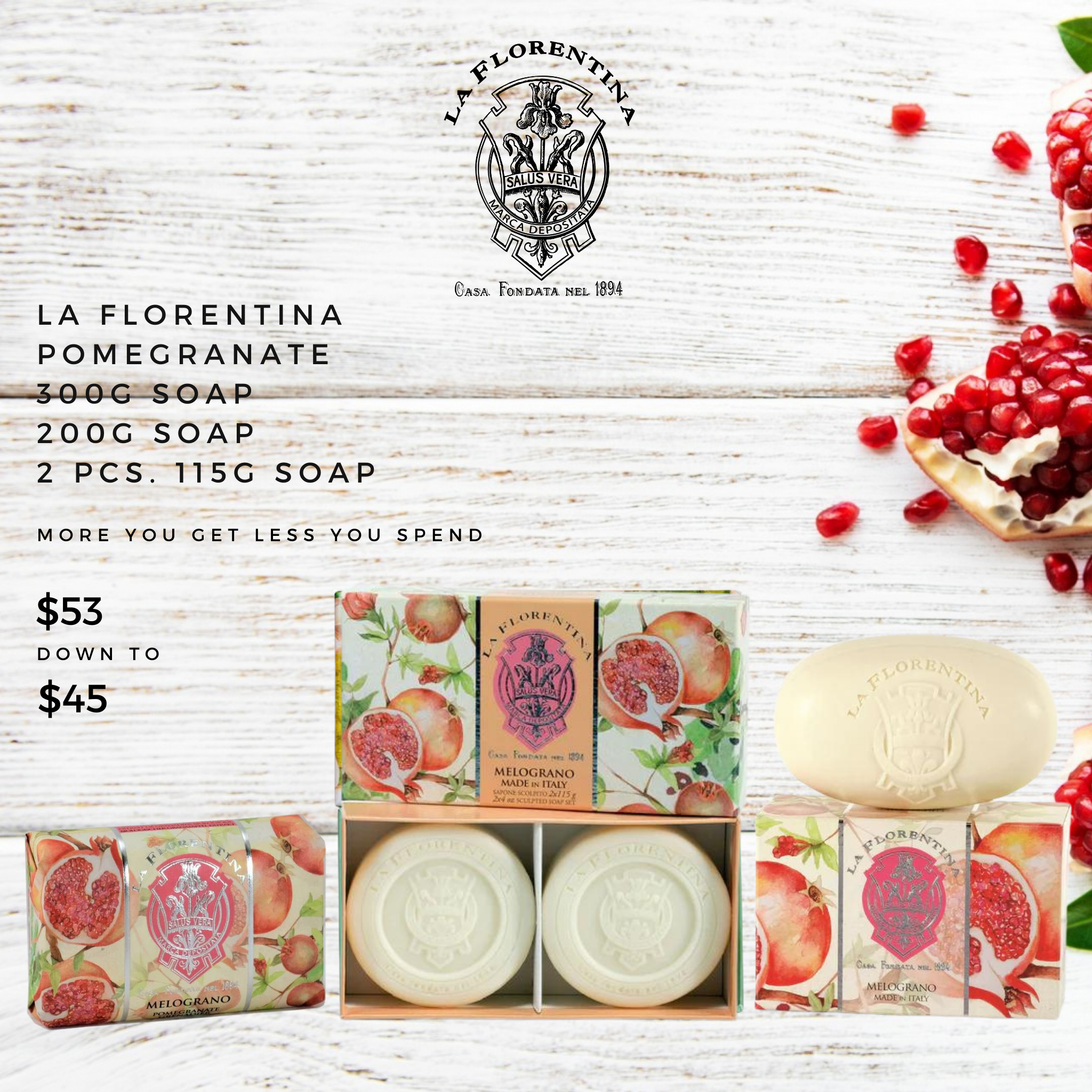 La Florentina Pomegranate Soap Bundle
