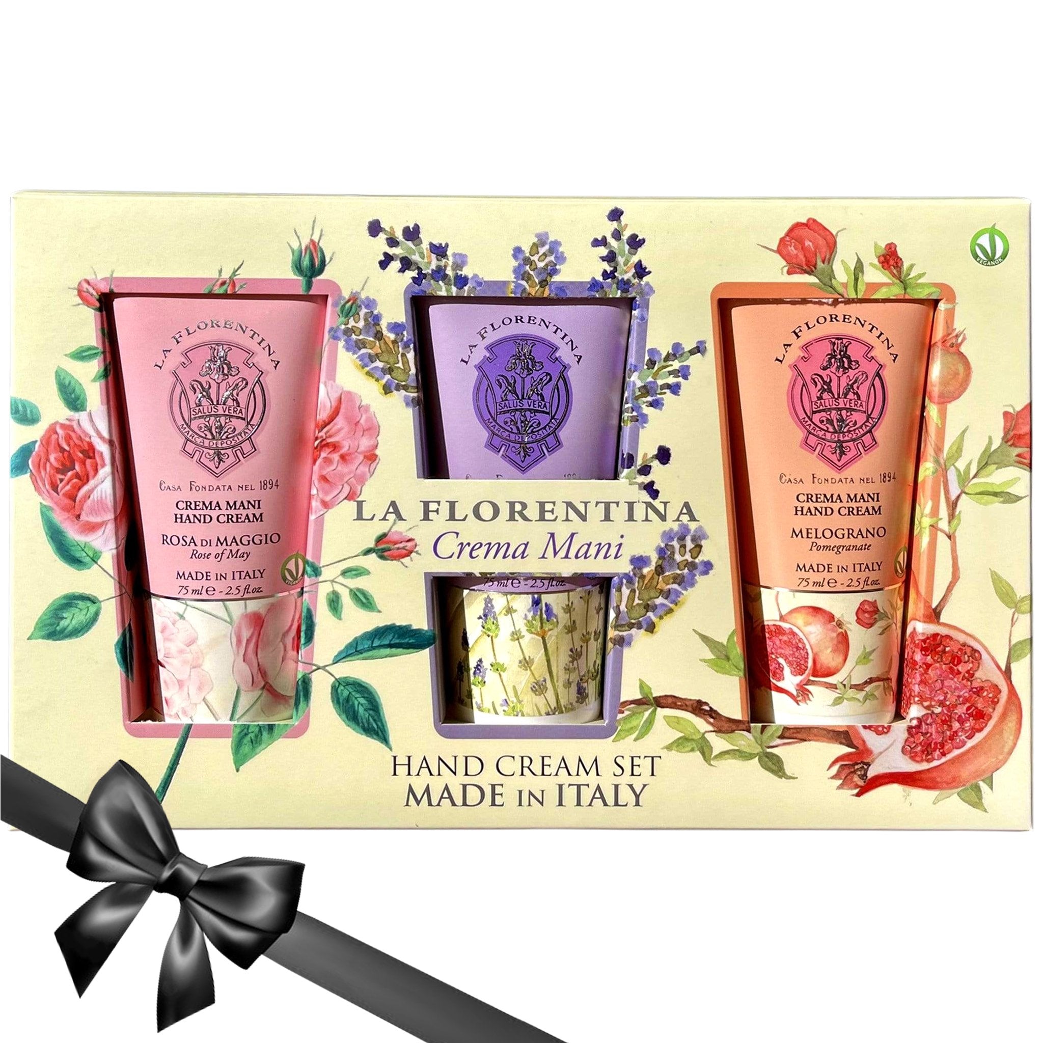 Gift Set La Florentina Hand Cream Rose of May Lavender Pomegranate