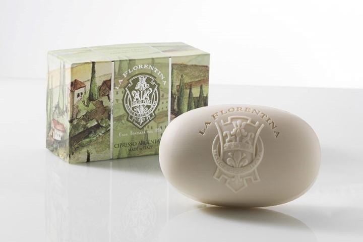 Italian Luxury Group 300g Bar Soap Gift Boxed La Florentina Silver Cypress Bar Soap 300 g Brand